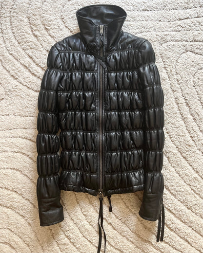 00s Armani Archival 100% Leather Puffer (S)