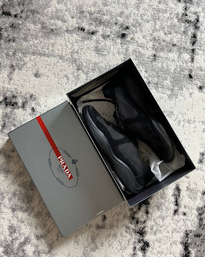 Prada America's Cup Hybrid Suede Black Shoes (44eu/10us)