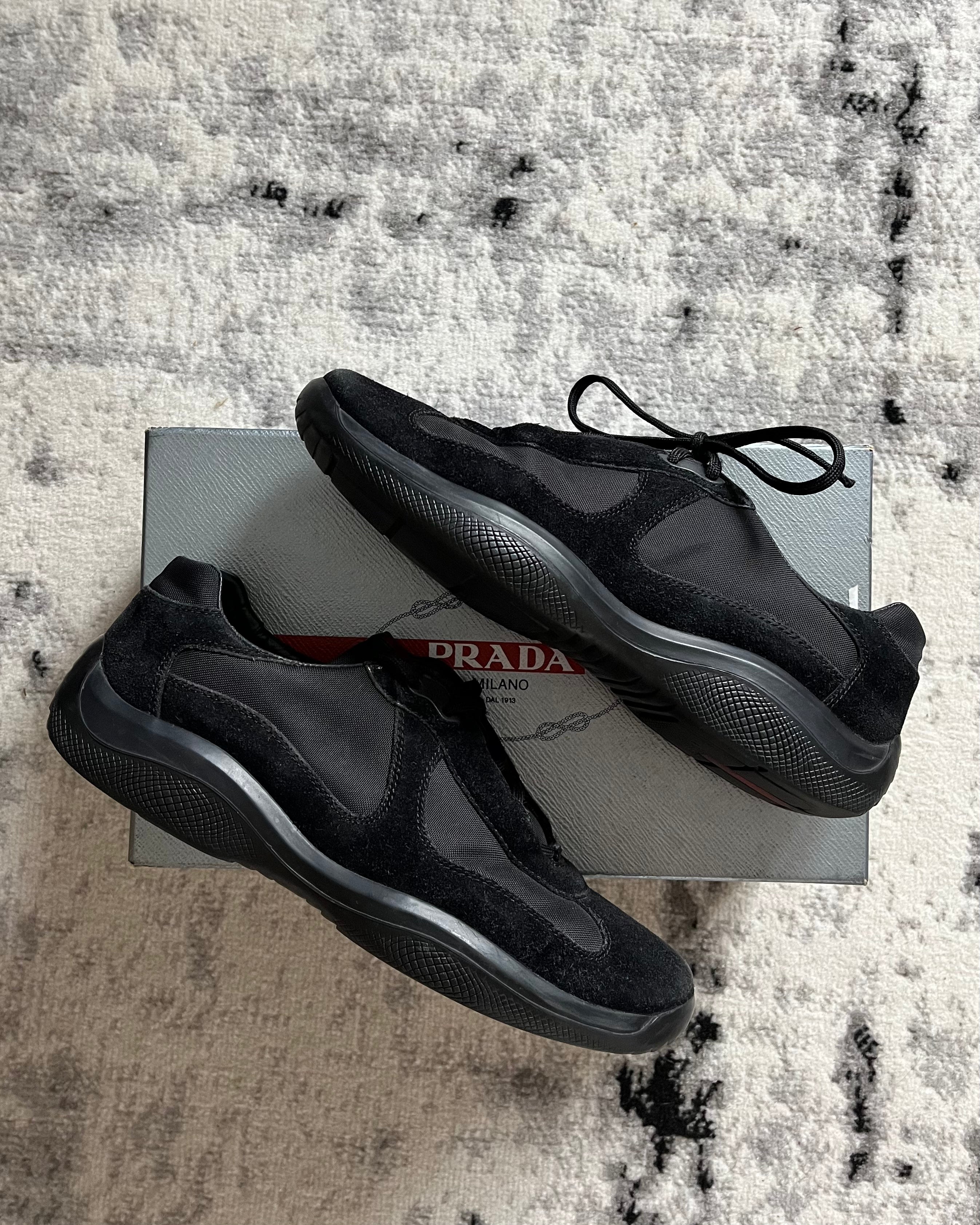 Prada America's Cup Hybrid Suede Black Shoes (44eu/10us)