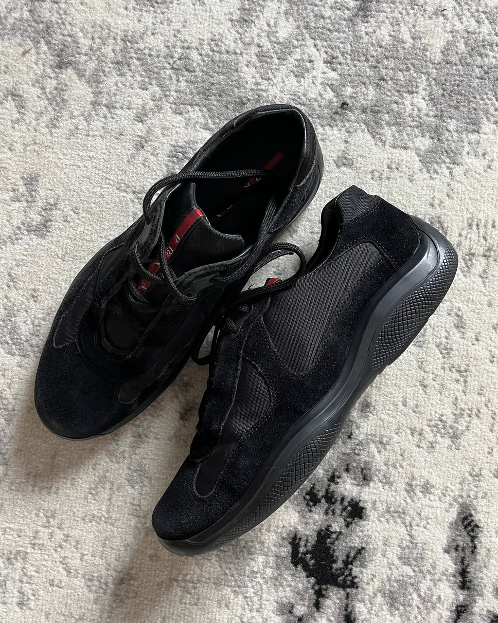 Prada America's Cup Hybrid Suede Black Shoes (44eu/10us)
