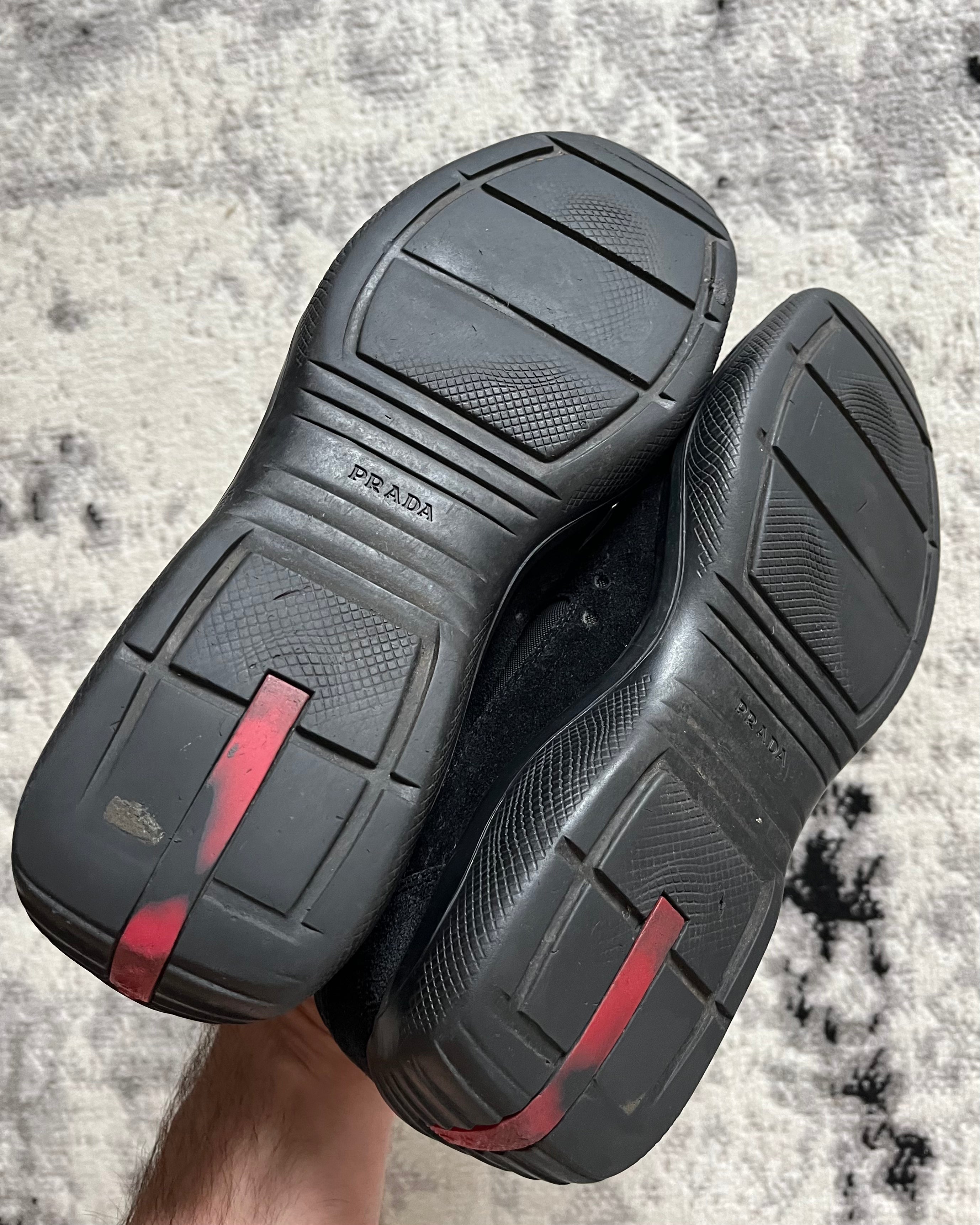 Prada America's Cup Hybrid Suede Black Shoes (44eu/10us)