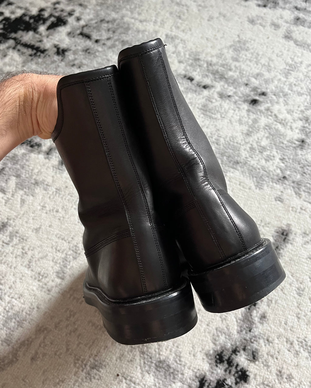 AW14 Christian Dior Combat Black Leather Boots (41eu/8us)