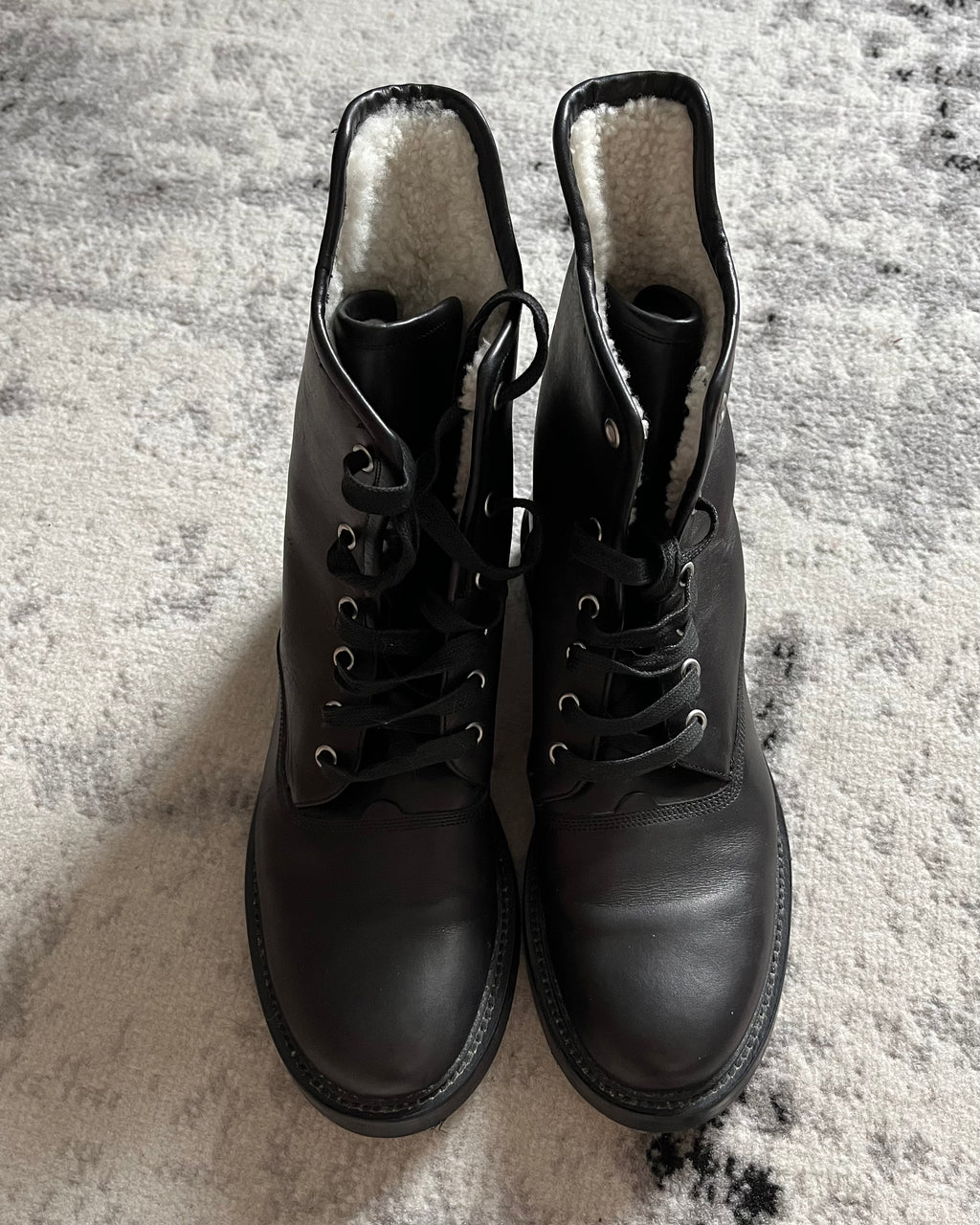 AW14 Christian Dior Combat Black Leather Boots (41eu/8us)