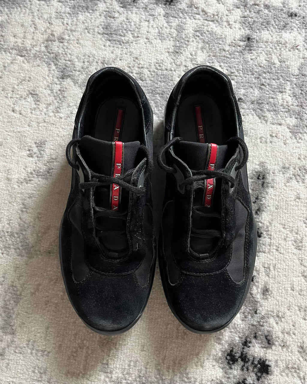 Prada America's Cup Hybrid Suede Black Shoes