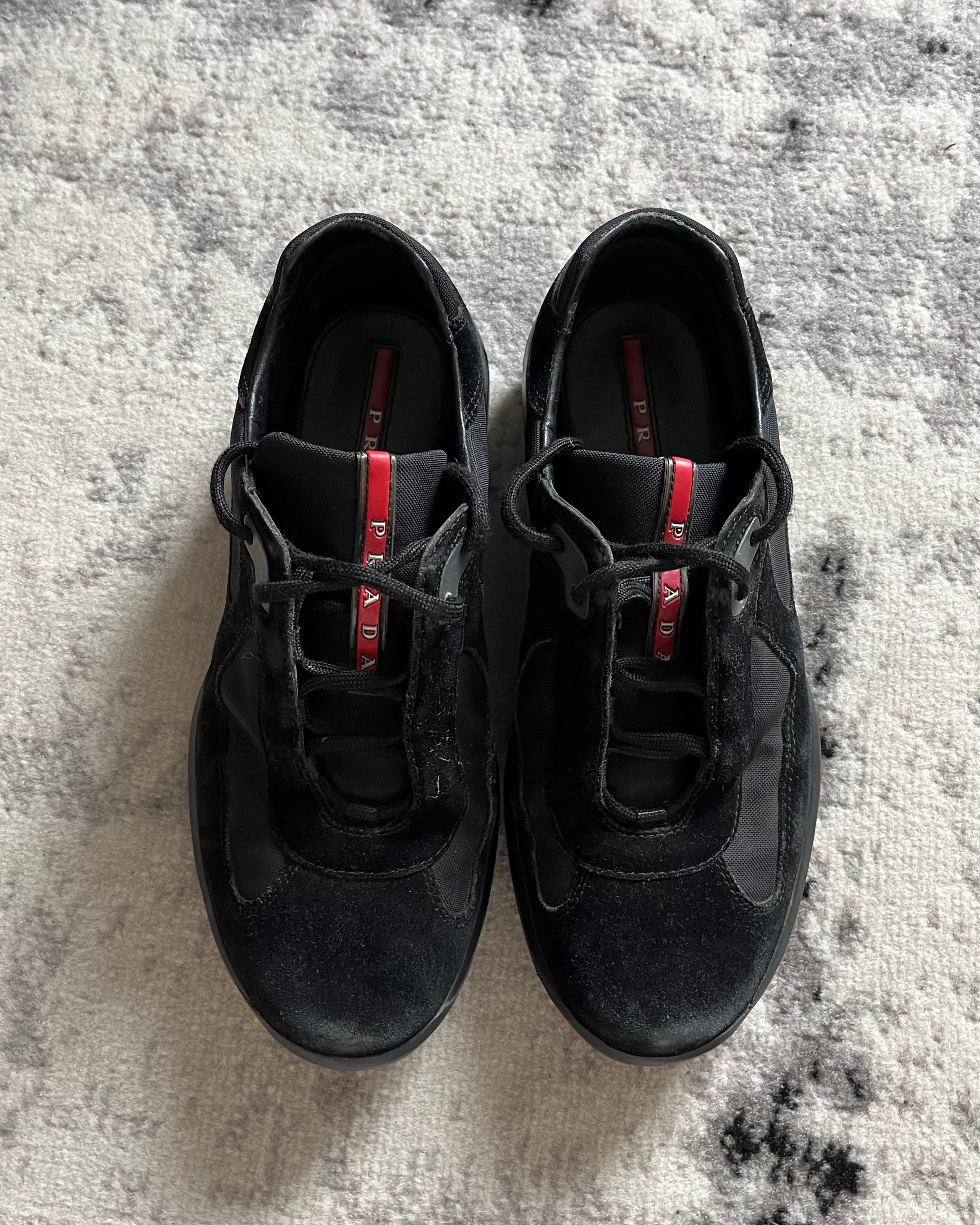 Prada America's Cup Hybrid Suede Black Shoes