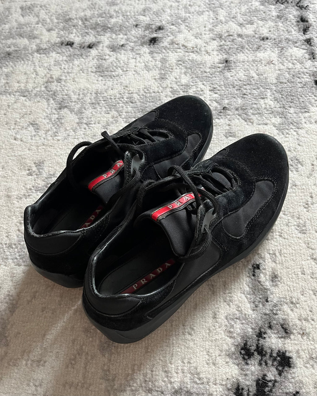 Prada America's Cup Hybrid Suede Black Shoes