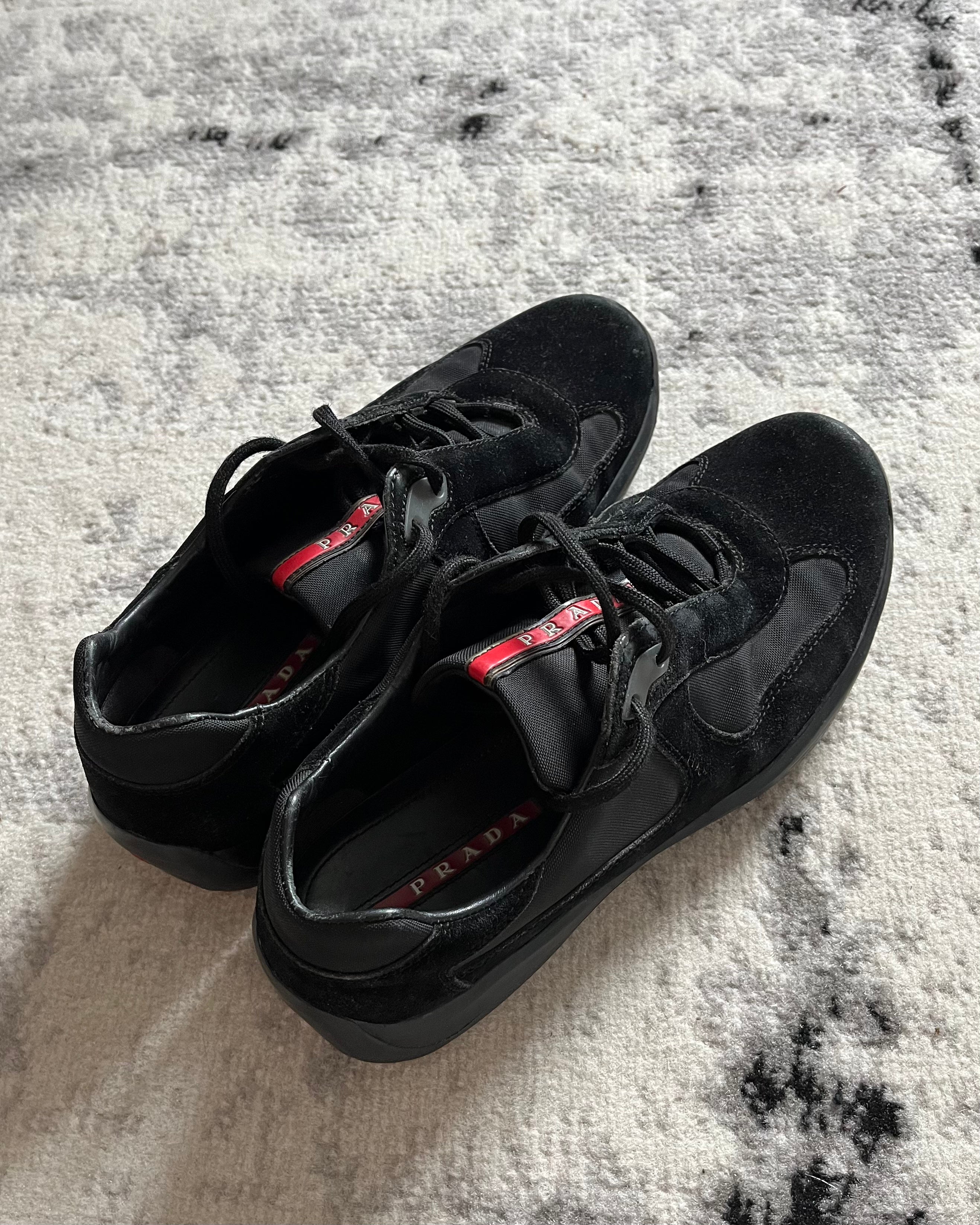 Prada America's Cup Hybrid Suede Black Shoes