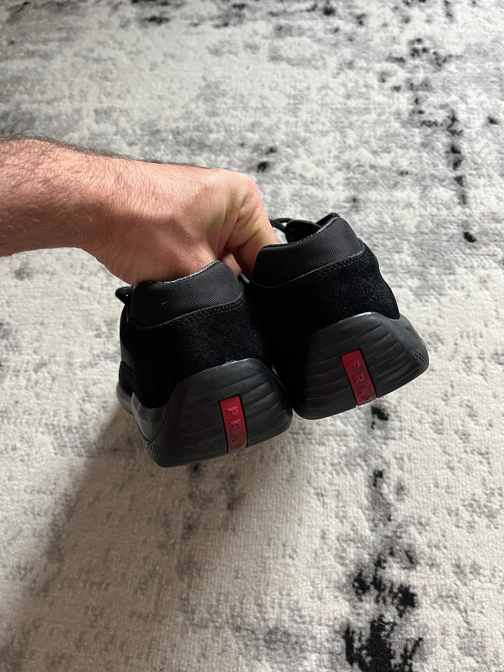 Prada America's Cup Hybrid Suede Black Shoes