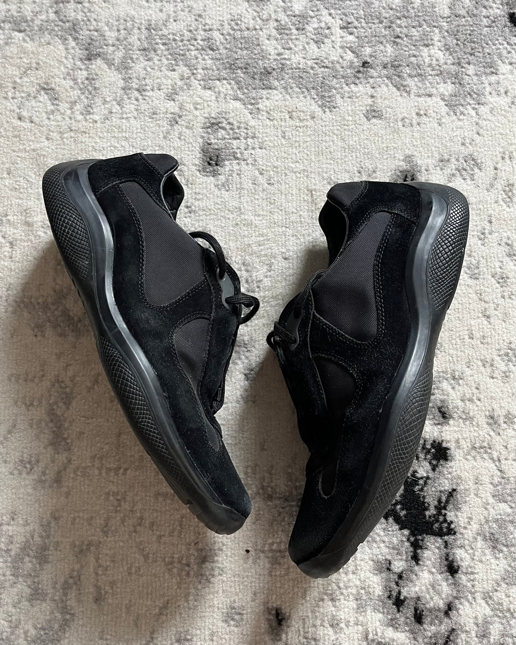 Prada America's Cup Hybrid Suede Black Shoes