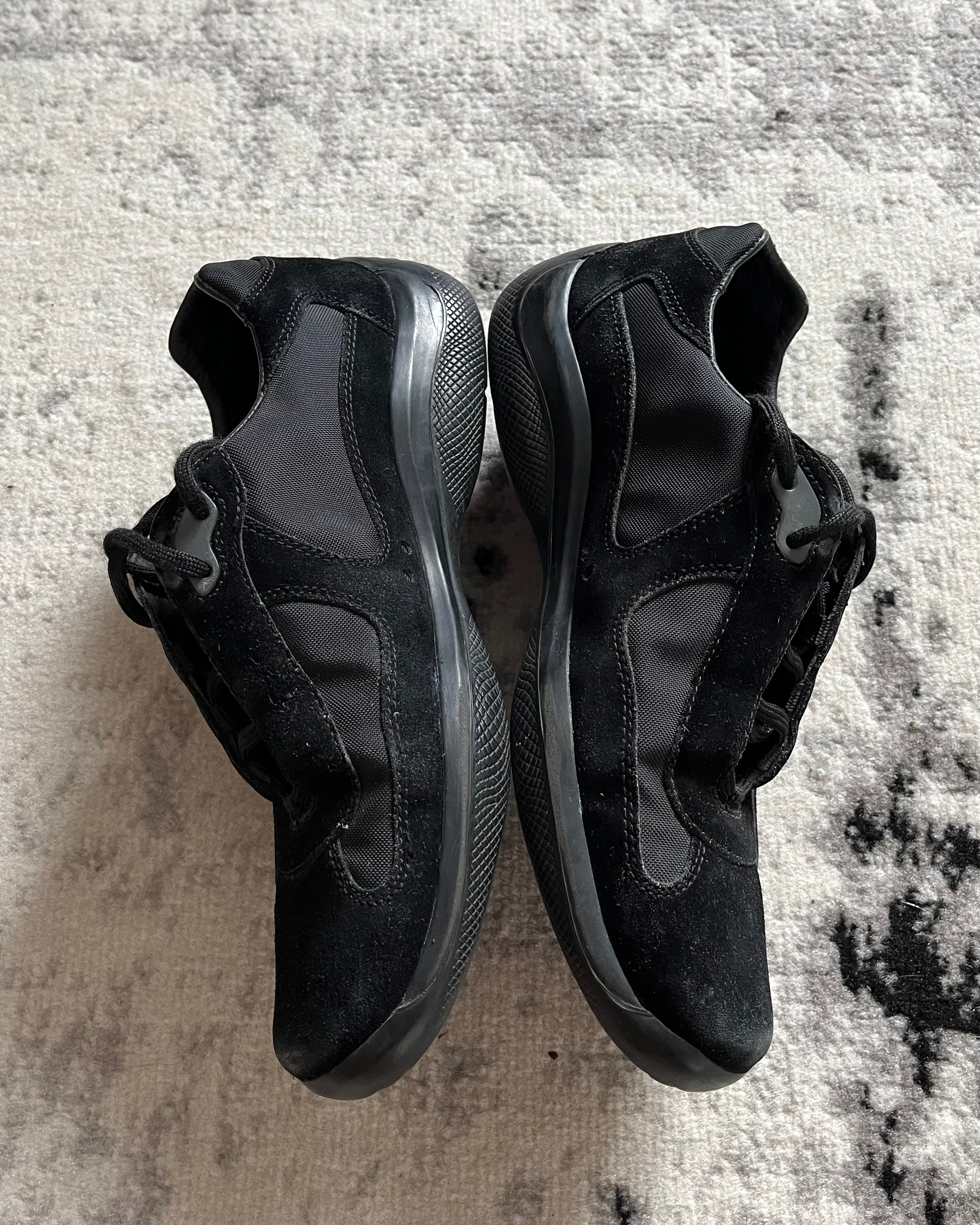 Prada America's Cup Hybrid Suede Black Shoes
