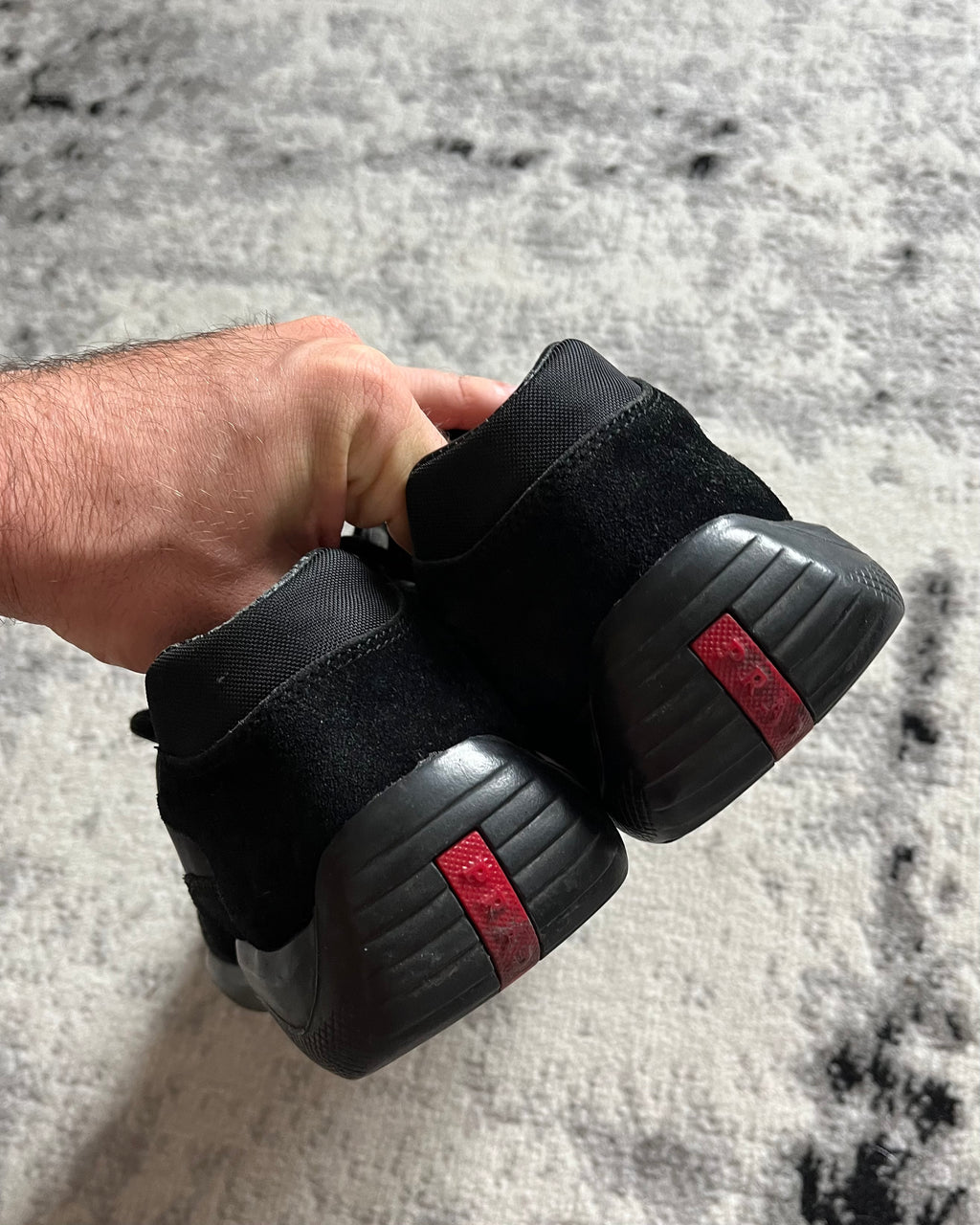 Prada America's Cup Hybrid Suede Black Shoes