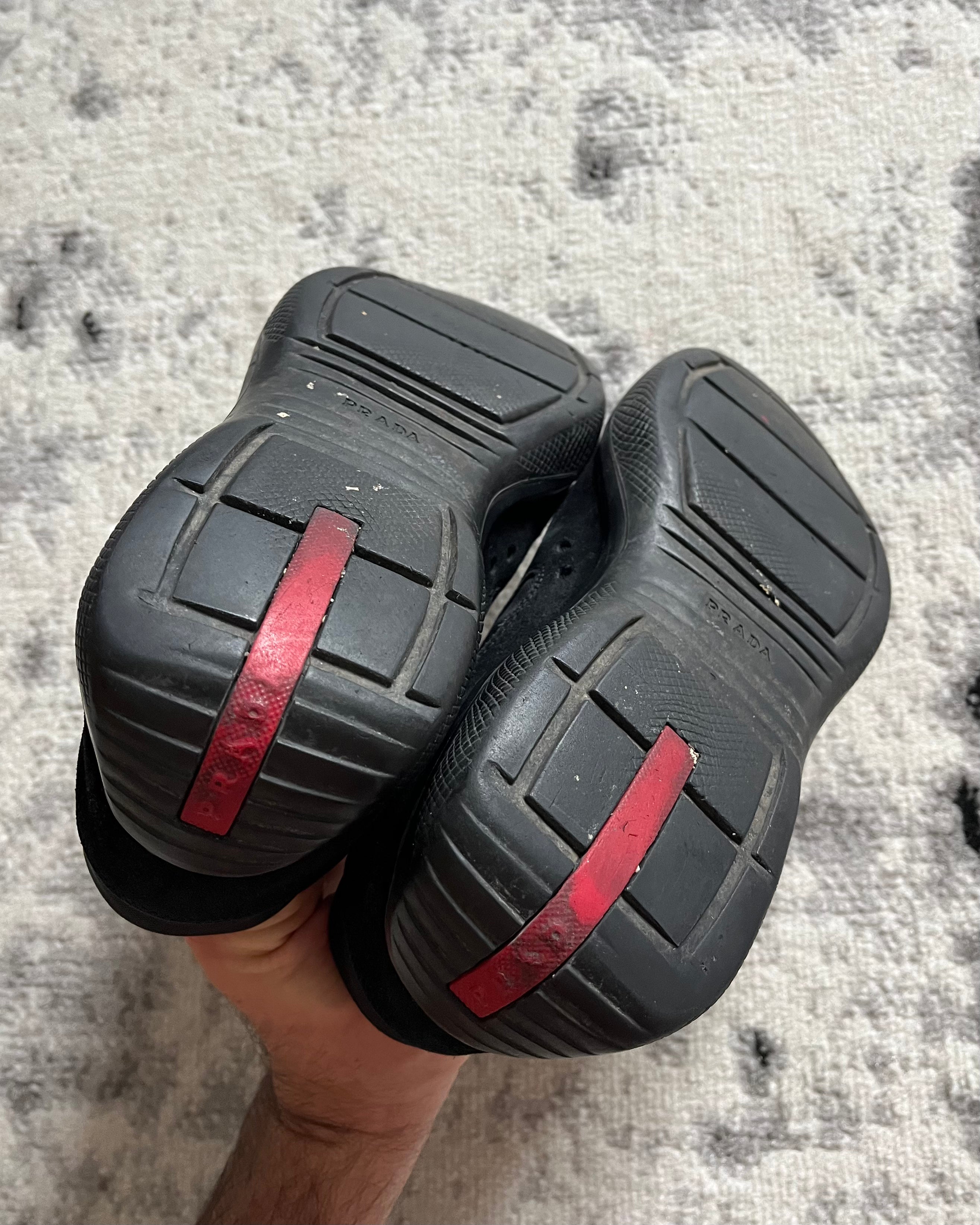 Prada America's Cup Hybrid Suede Black Shoes