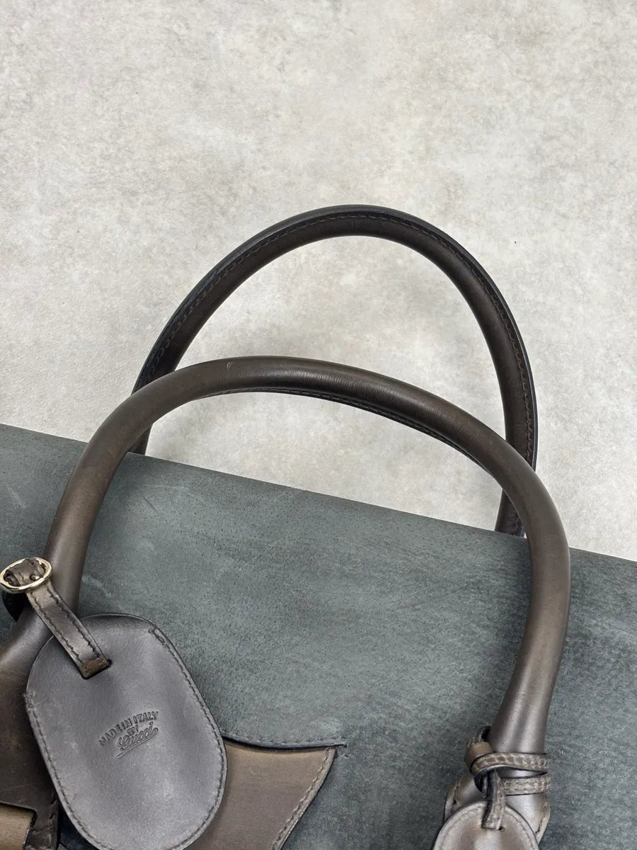 AW2011 Gucci Grey Wool Striped Handle Bag by Frida Giannini LSAJVXhS 15