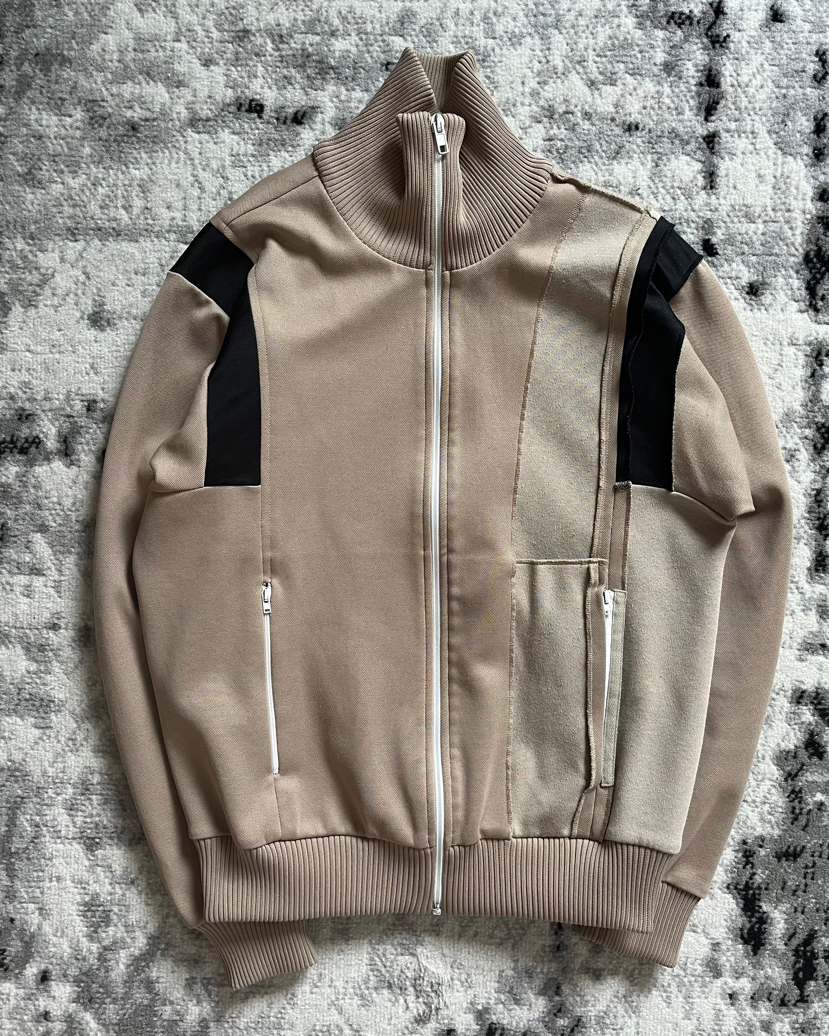 AW18 Maison Margiela Beige Patchwork Zip-Up (XS/S)