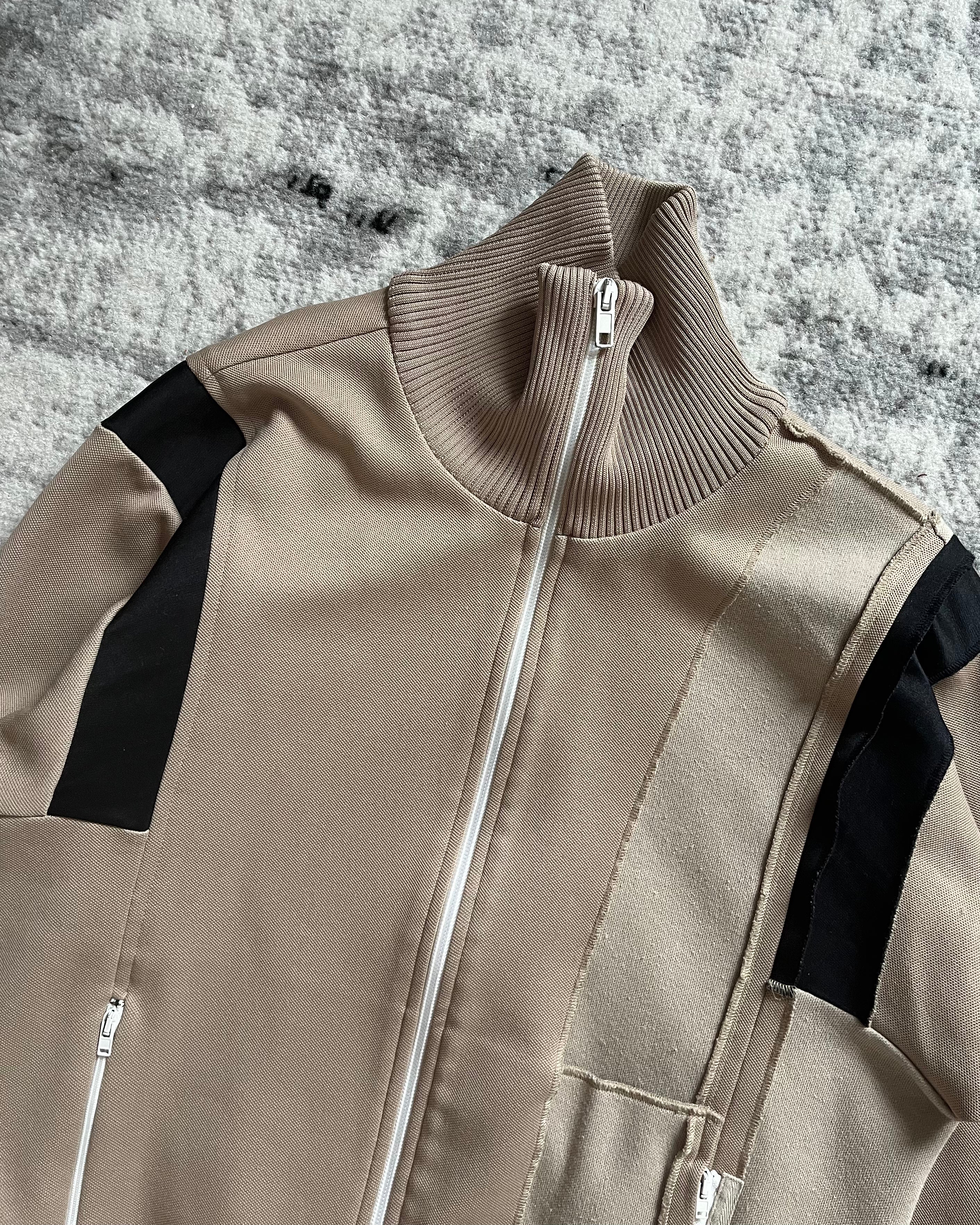AW18 Maison Margiela Beige Patchwork Zip-Up (XS/S)