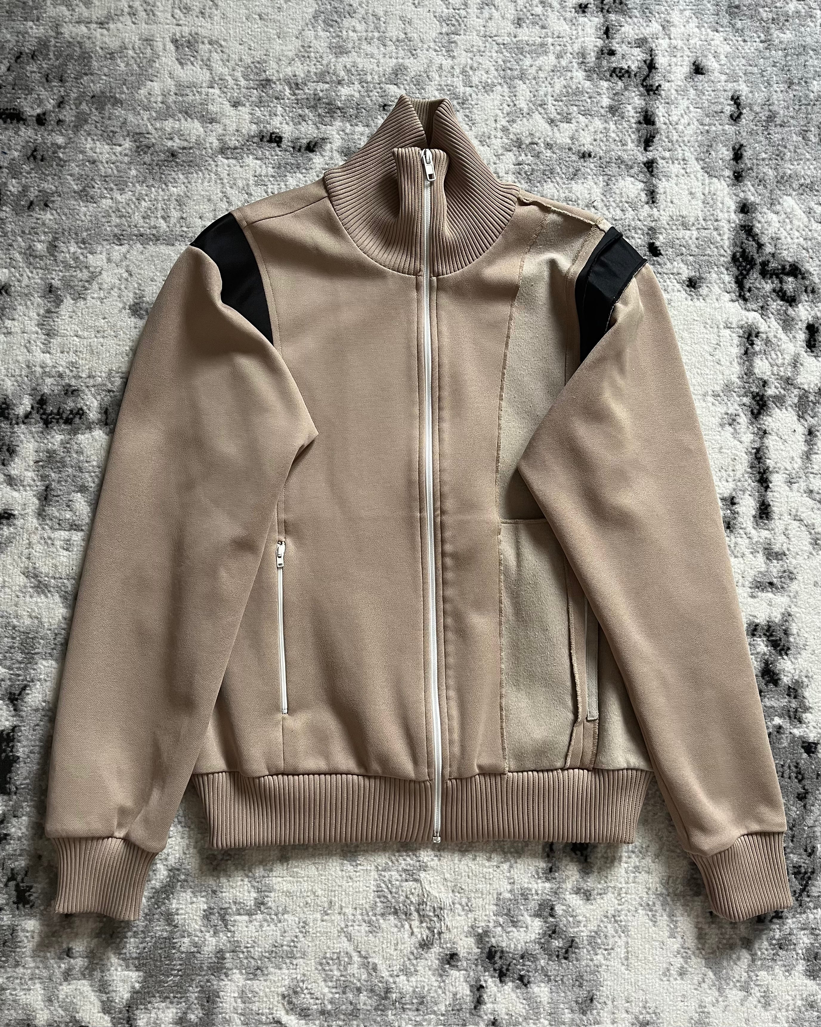 AW18 Maison Margiela Beige Patchwork Zip-Up (XS/S)