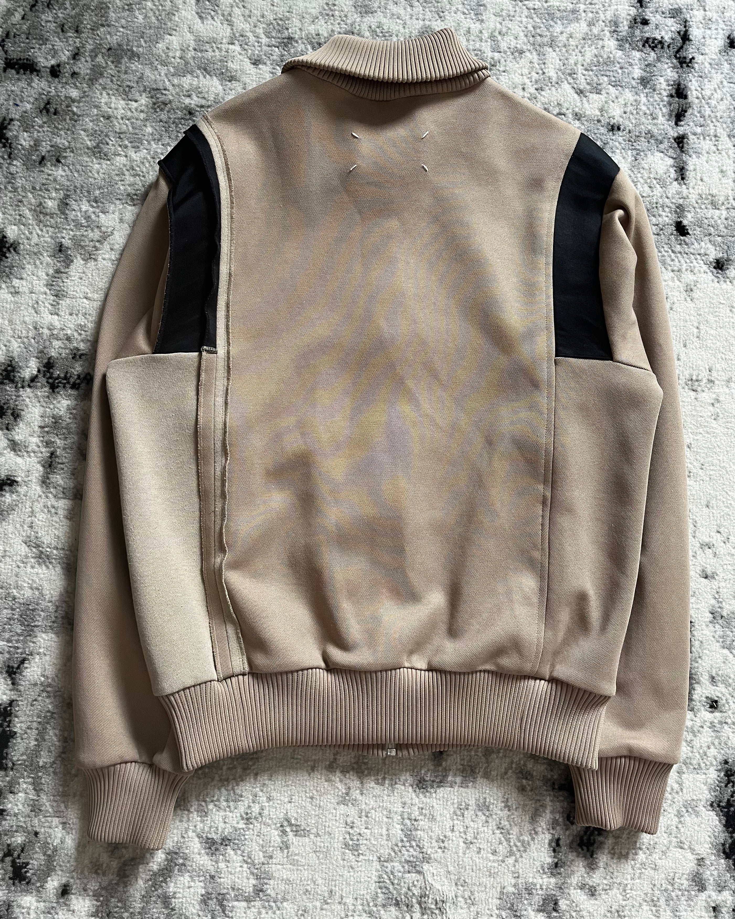 AW18 Maison Margiela Beige Patchwork Zip-Up (XS/S)