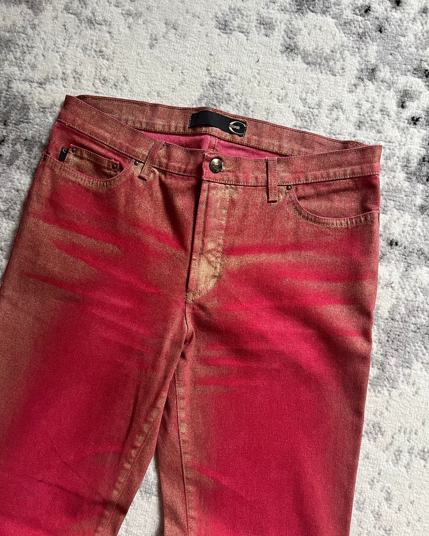 00s Just Cavalli Vibrant Red Electric Pants (M)