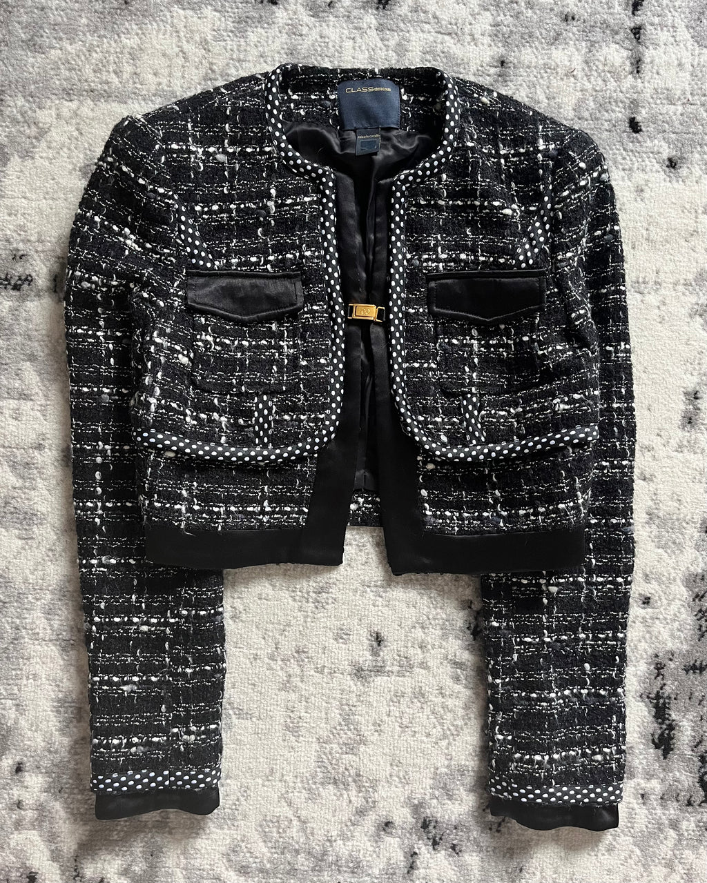 Roberto Cavalli Monochrome Black Elegance Cardigan