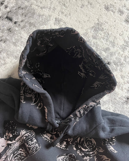 00s Dolce & Gabbana Royal Grey Primea Linea Relief Hoodie (M/L)