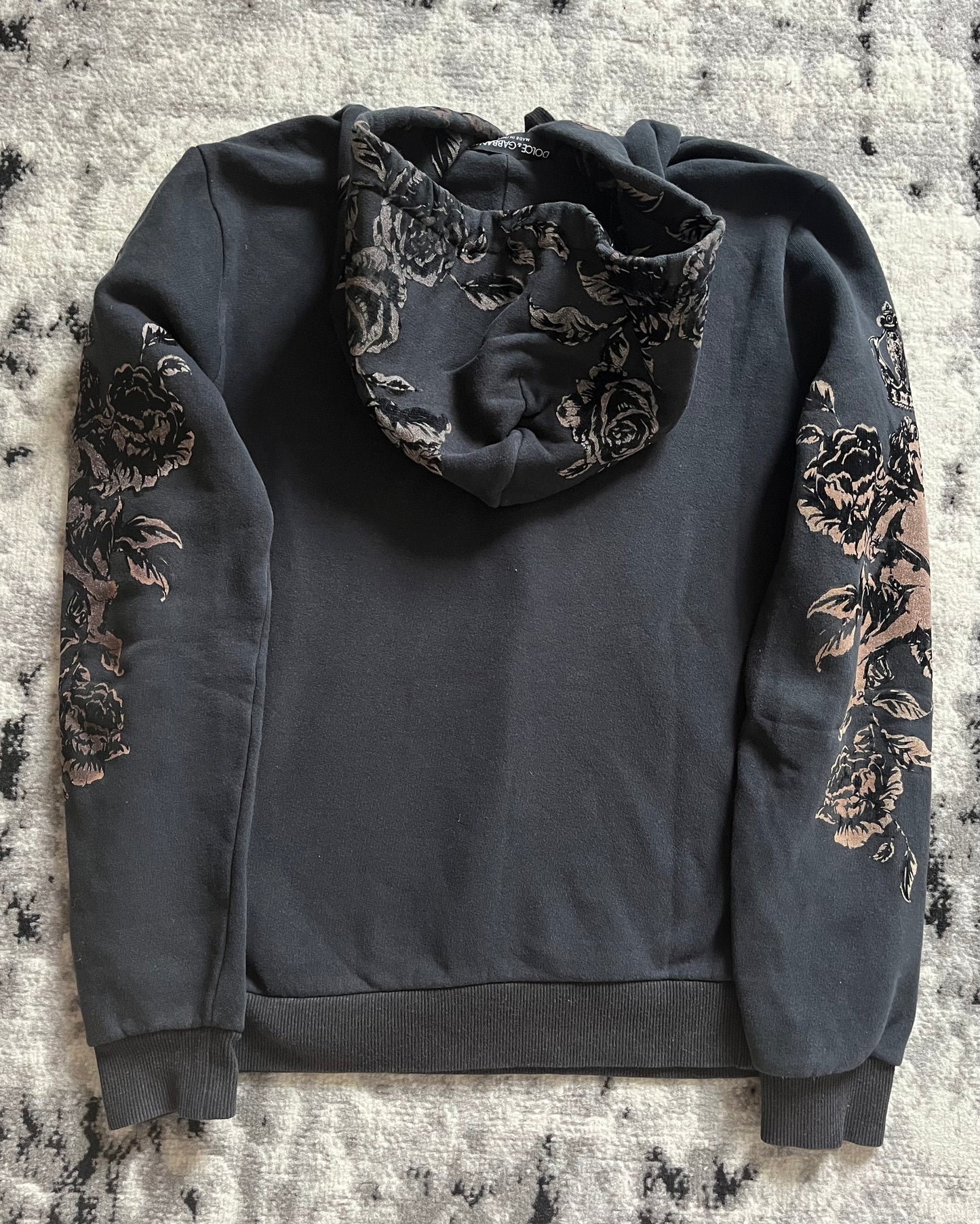 00s Dolce & Gabbana Royal Grey Primea Linea Relief Hoodie (M/L)