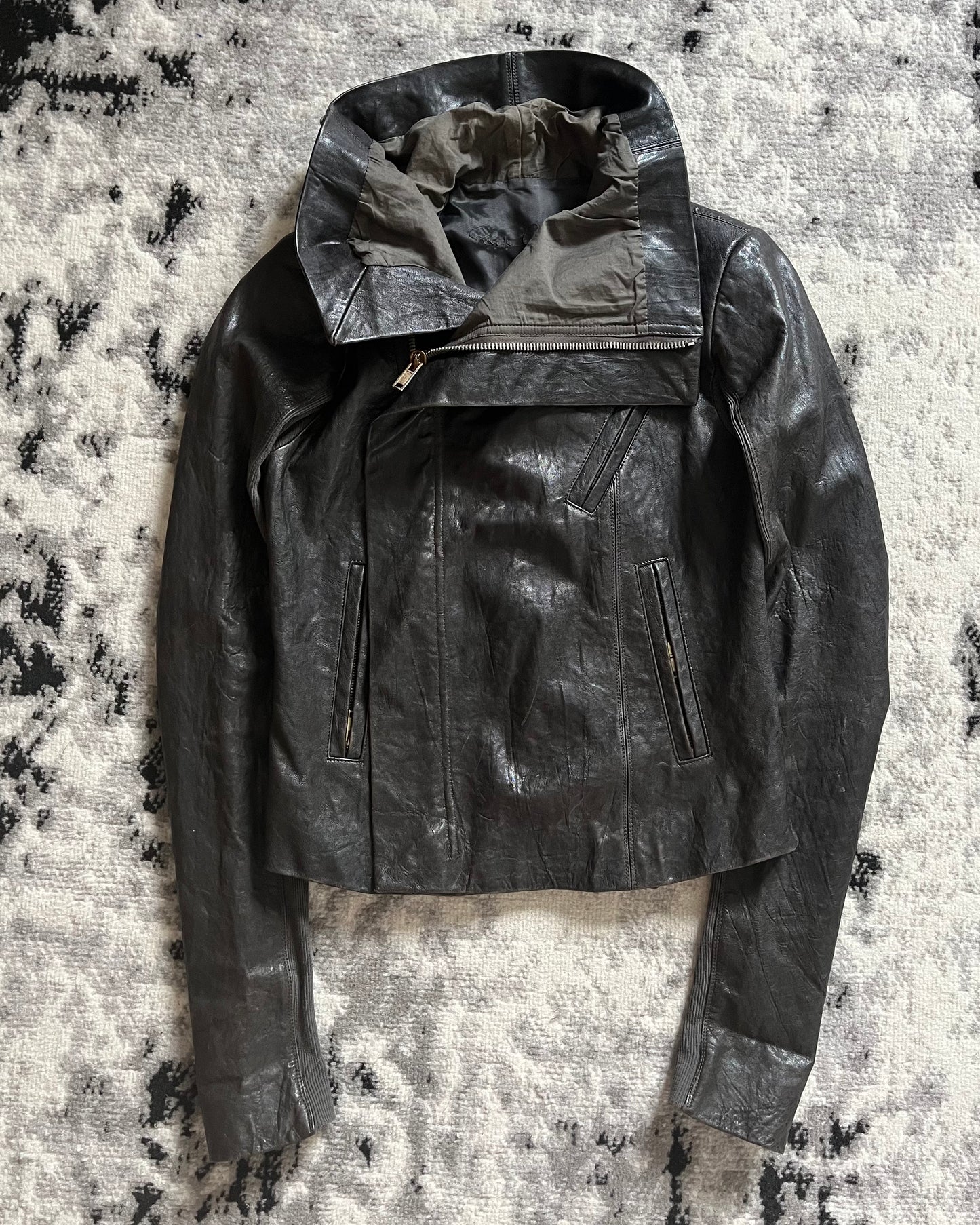 Rick Owens Archive Brut Leather Hybride Jacket (XS)