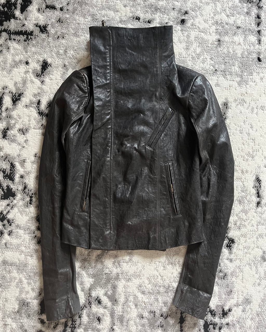 Rick Owens Archive Brut Leather Hybride Jacket (XS) – Dolce Vita Hub Rick Owens Archive Brut Leather Hybride Jacket (XS) – Dolce Vita Hub