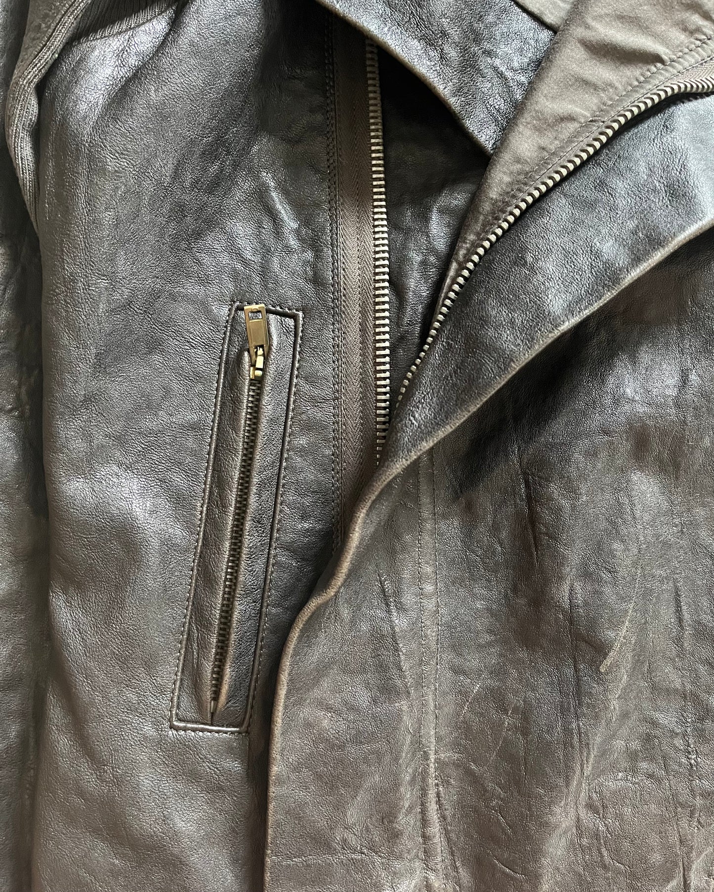 Rick Owens Archive Brut Leather Hybride Jacket (XS)