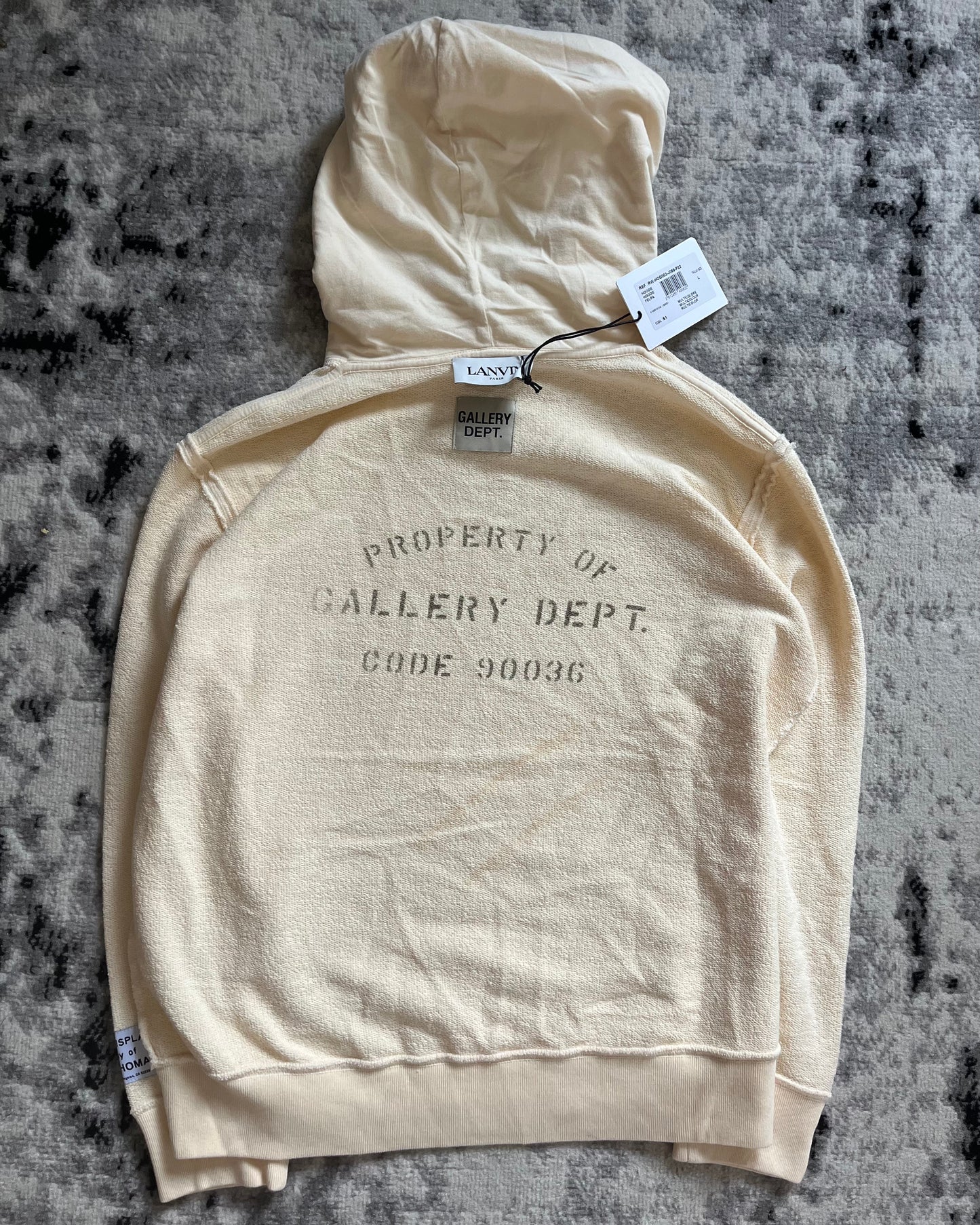 Gallery Dept x Lanvin Beige Logo Hoodie (L)