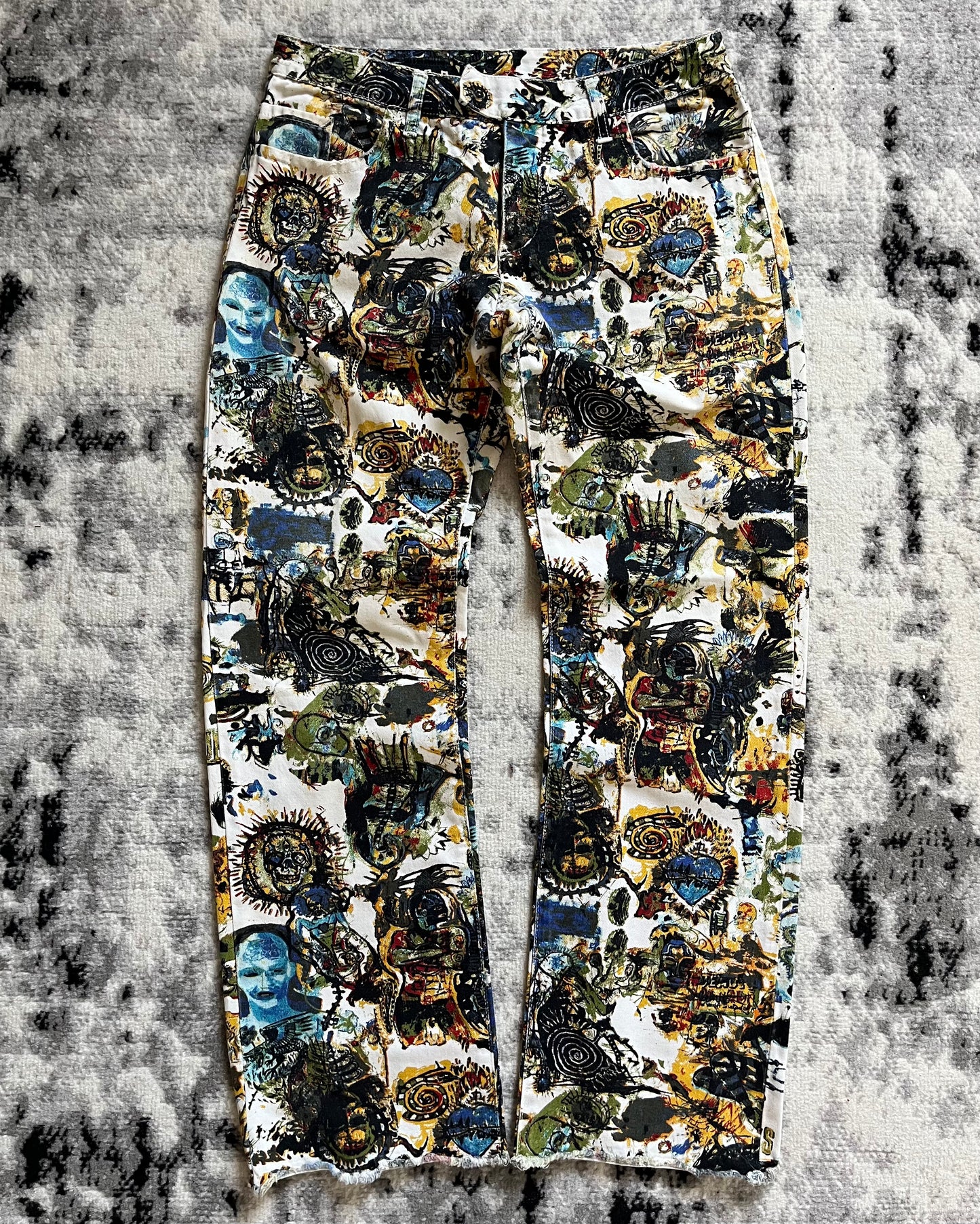 SS00 Jean Paul Gaultier x Basquiat Artwork Pants (XS/S)