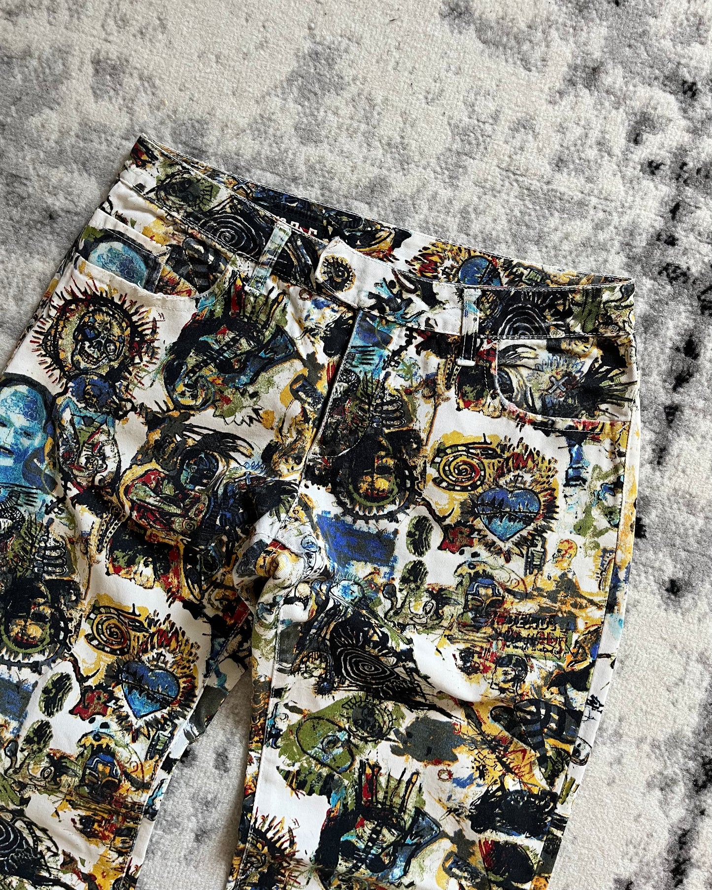 SS00 Jean Paul Gaultier x Basquiat Artwork Pants (XS/S)