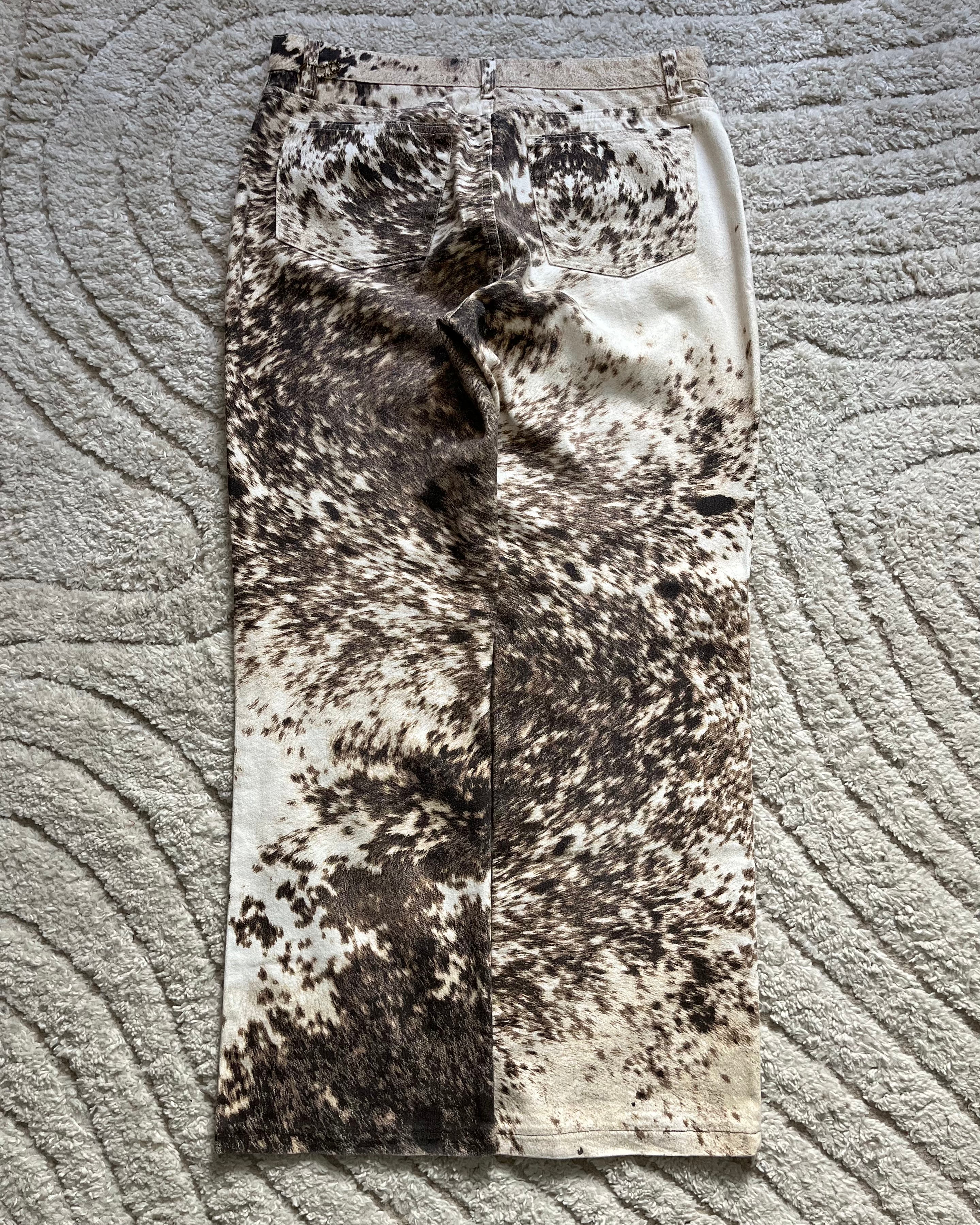 Roberto Cavalli Furry Cowprint Movement pants (M)