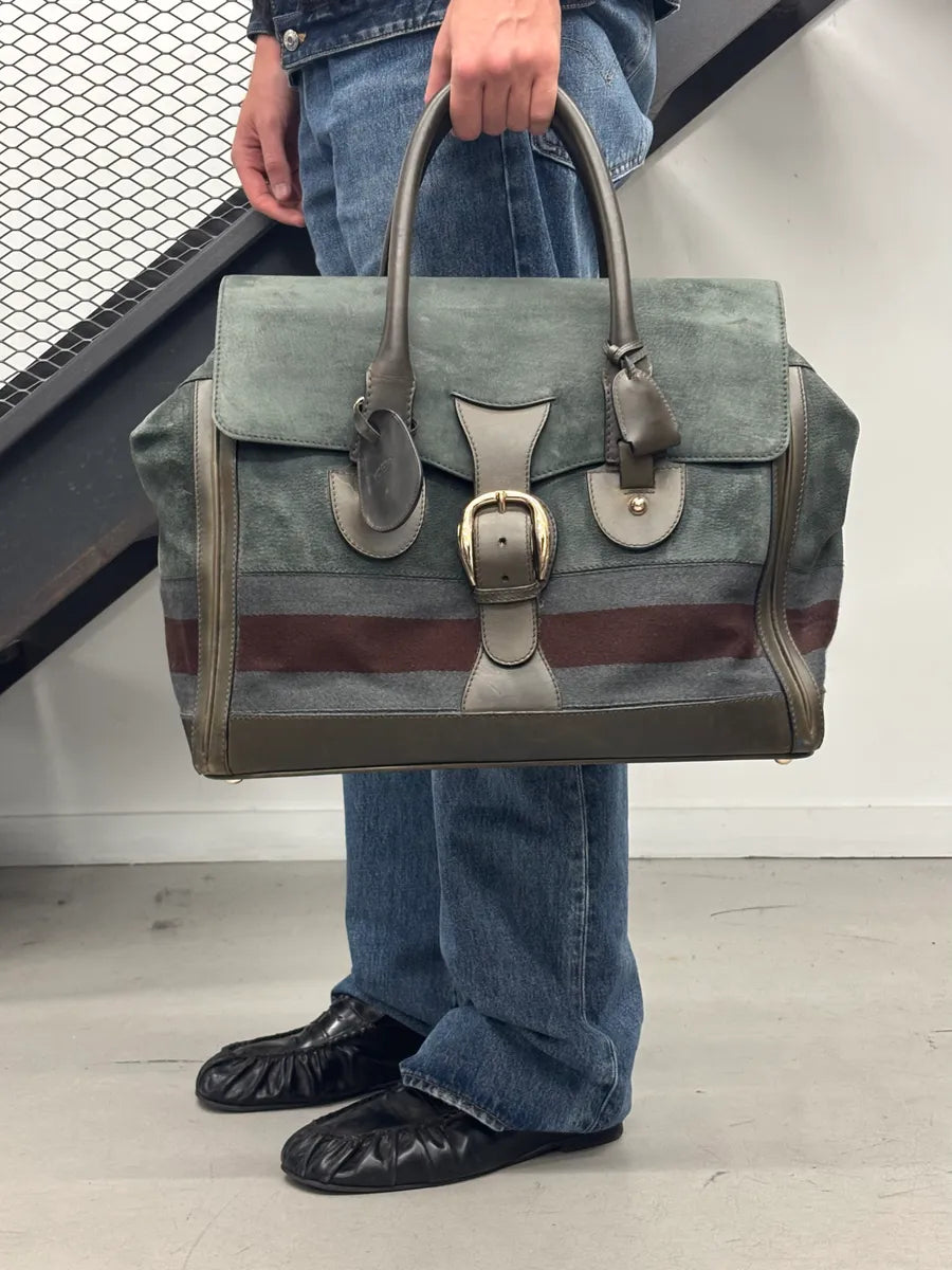 AW2011 Gucci Grey Wool Striped Handle Bag by Frida Giannini LSAJVXhS 1