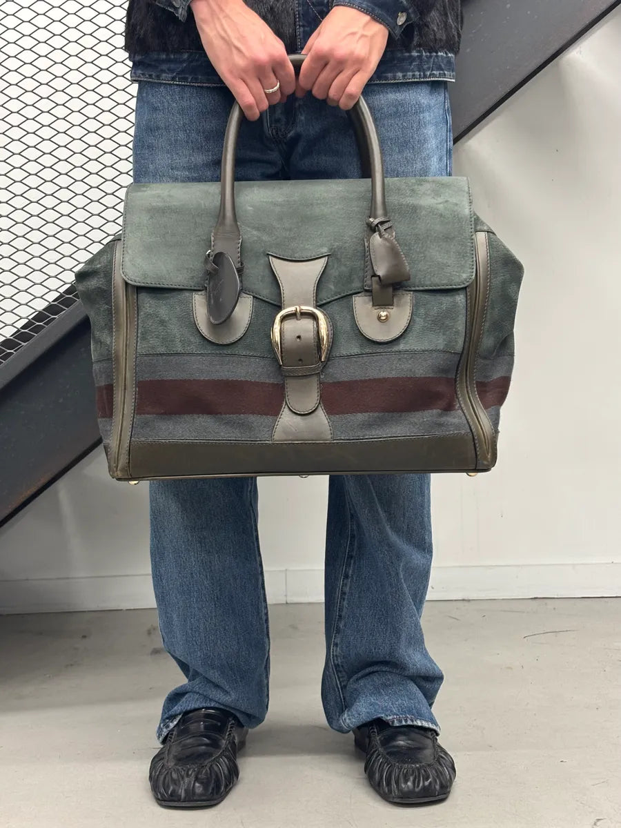 AW2011 Gucci Grey Wool Striped Handle Bag by Frida Giannini LSAJVXhS 2