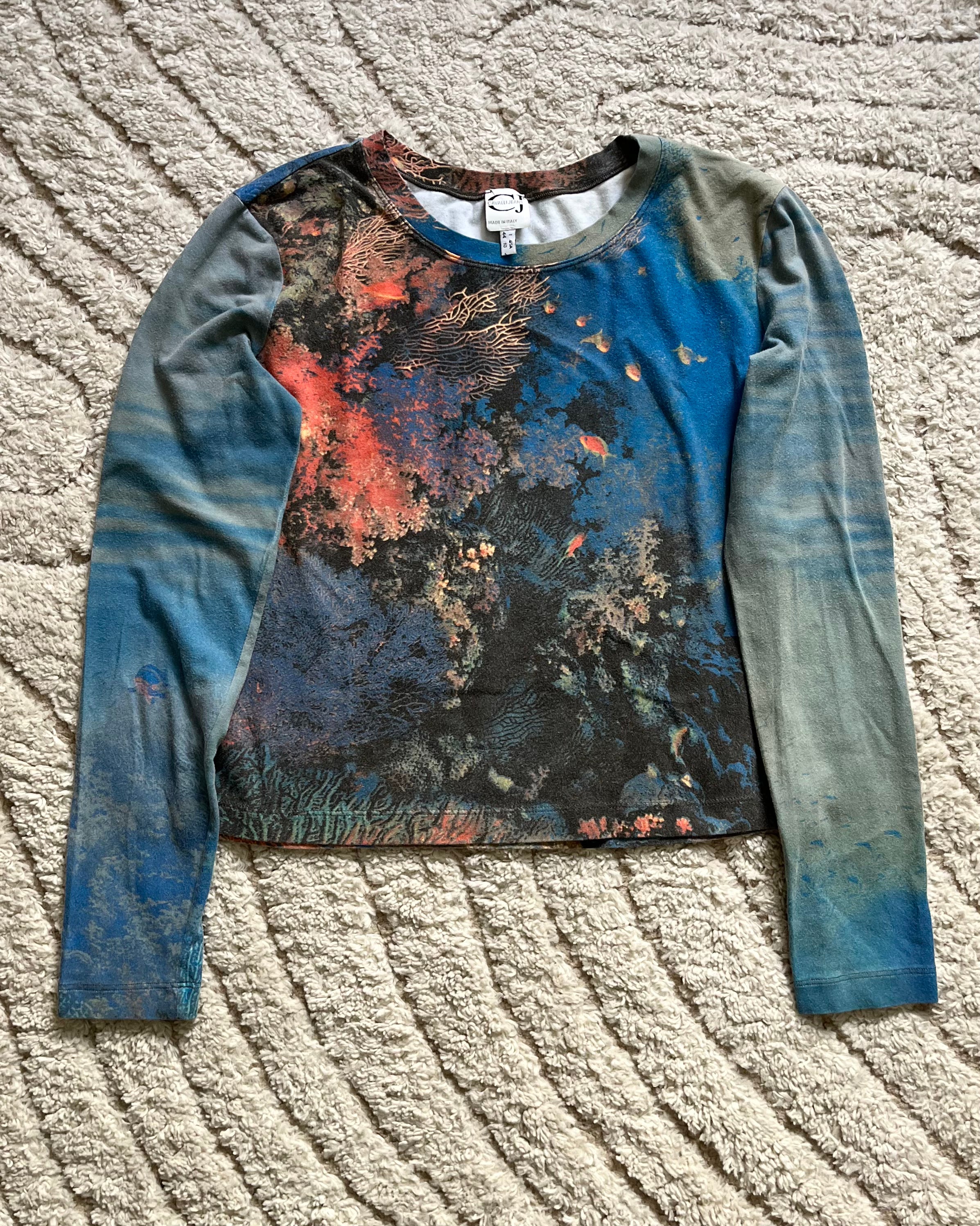 SS98 Cavalli 海洋珊瑚色上衣(S)