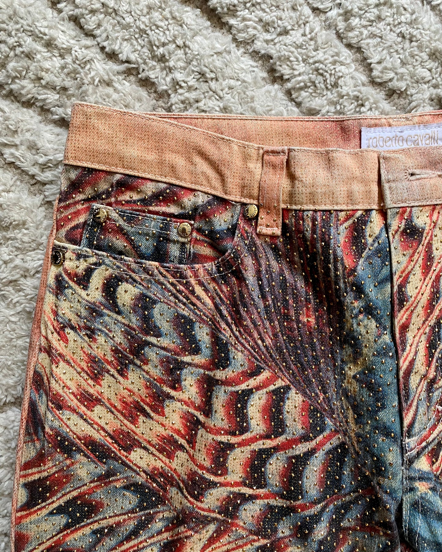 SS01 Roberto Cavalli LSD Psychadelic Pants Scales (S)