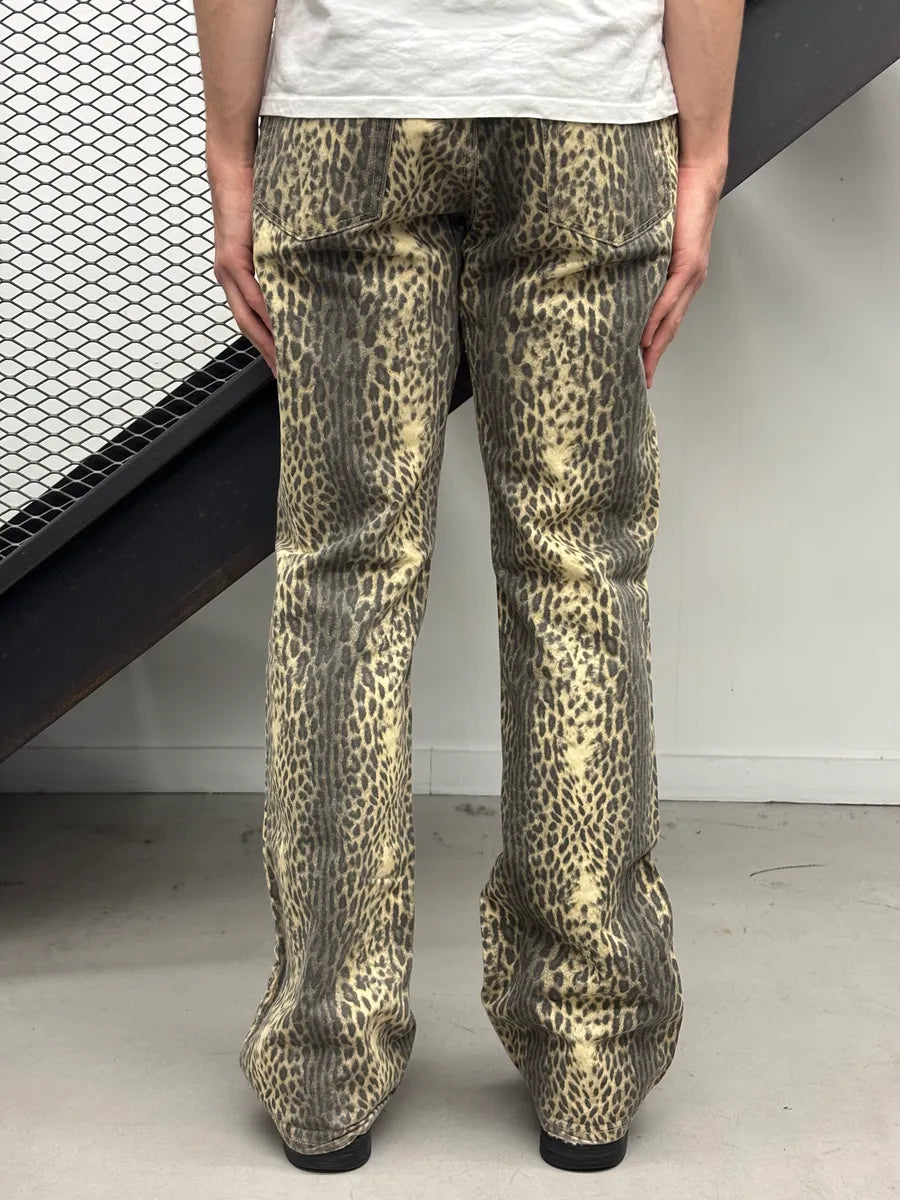 2000s Cavalli Beige Leopard Print Pants OvXVwQuW 4