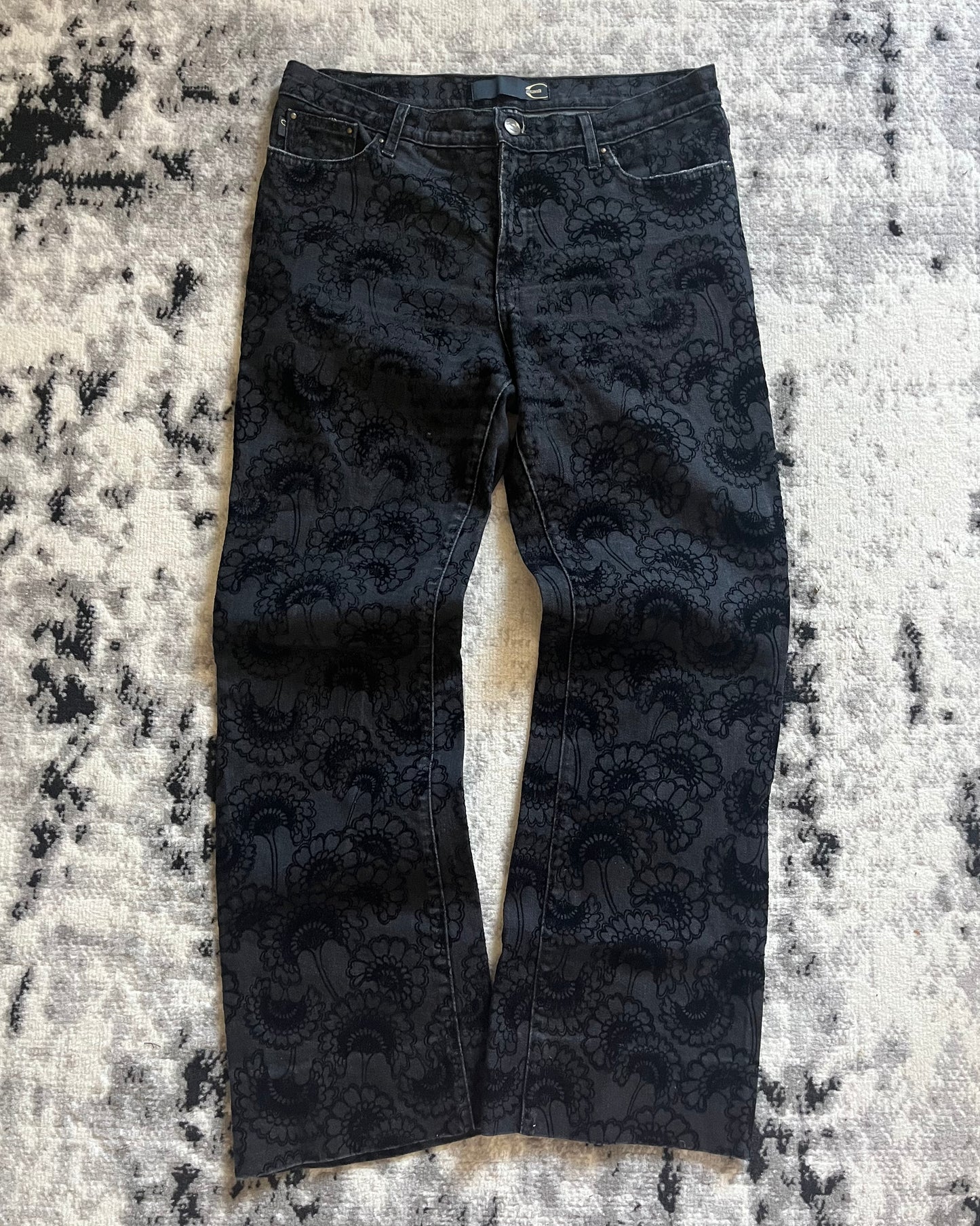 00s Just Cavalli Dark Botanical Dream Pants (S)