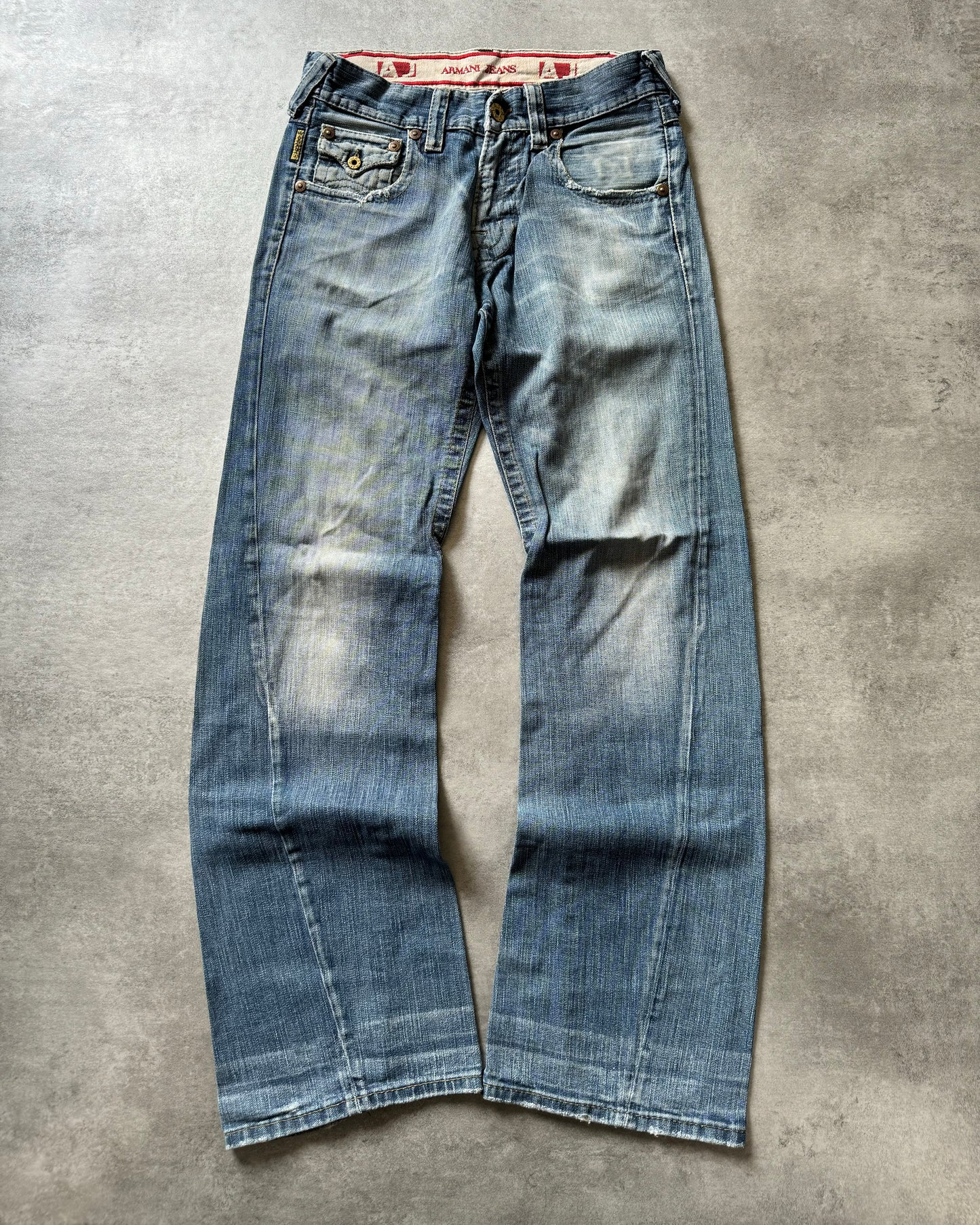 2000s Armani Aero Flared Eclipse Denim Jeans (S)