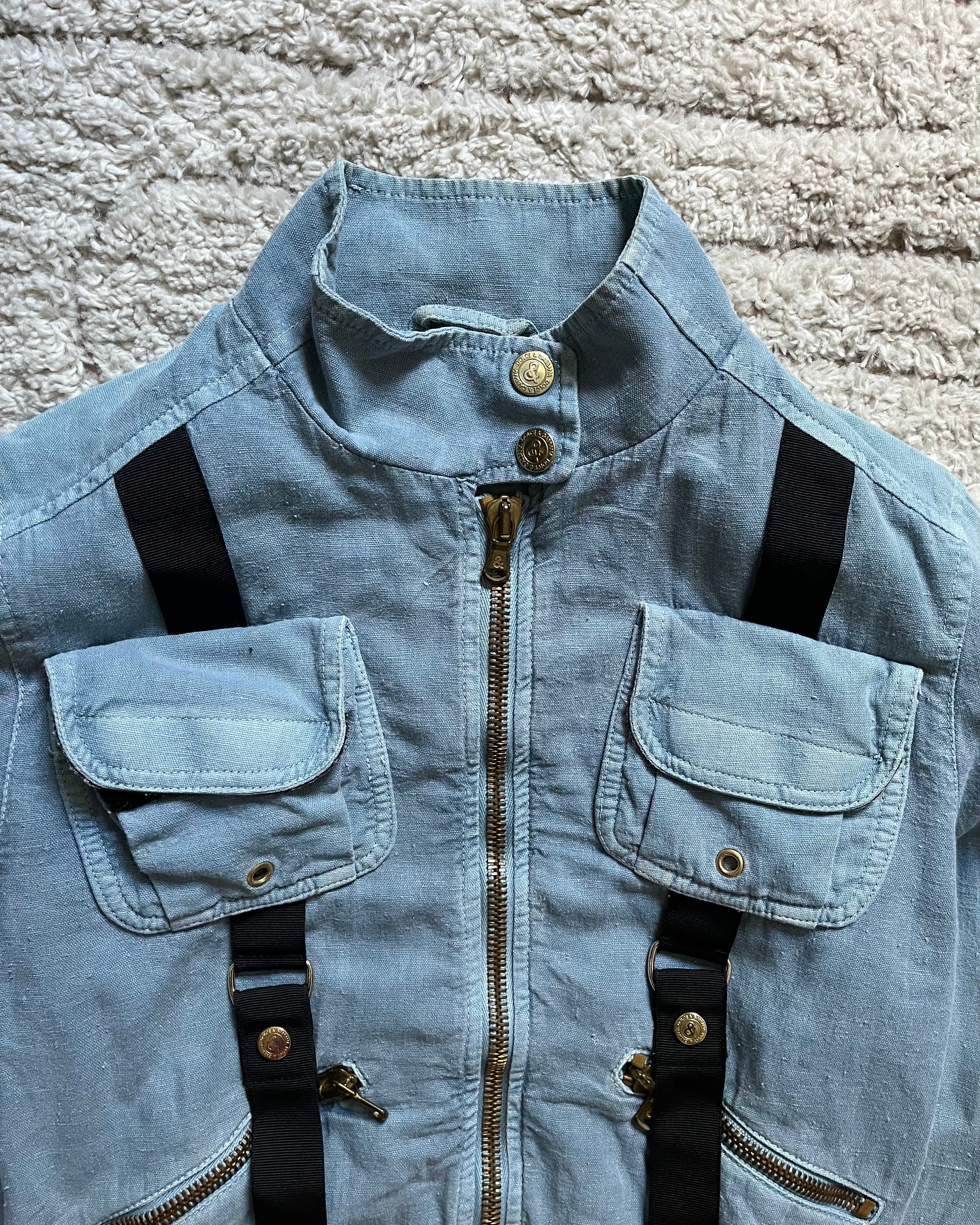 2003 ドルチェ＆ガッバーナ ブルー ボンデージ アビエイター ボンバー (XS) 