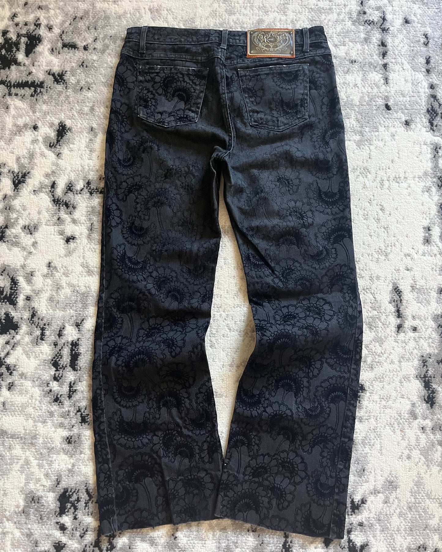 00s Just Cavalli Dark Botanical Dream Pants (S)