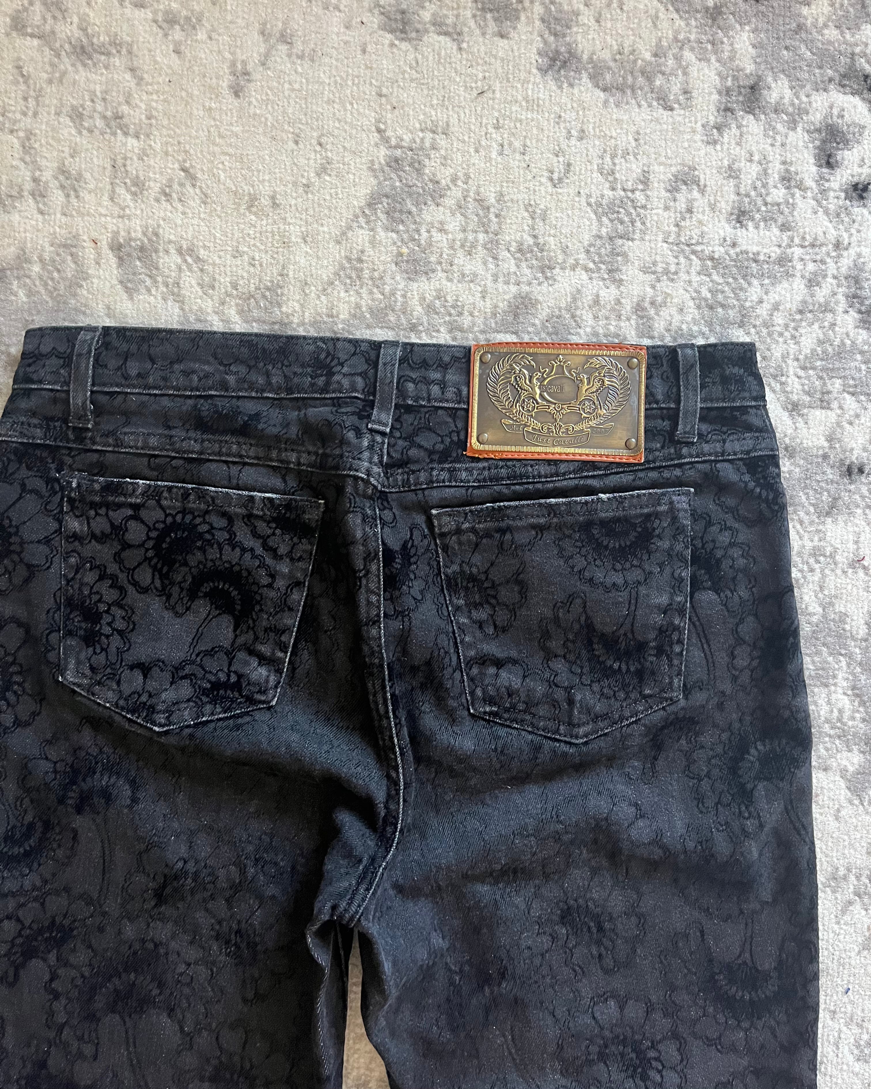 00s Just Cavalli ダークボタニカルドリームパンツ(S)