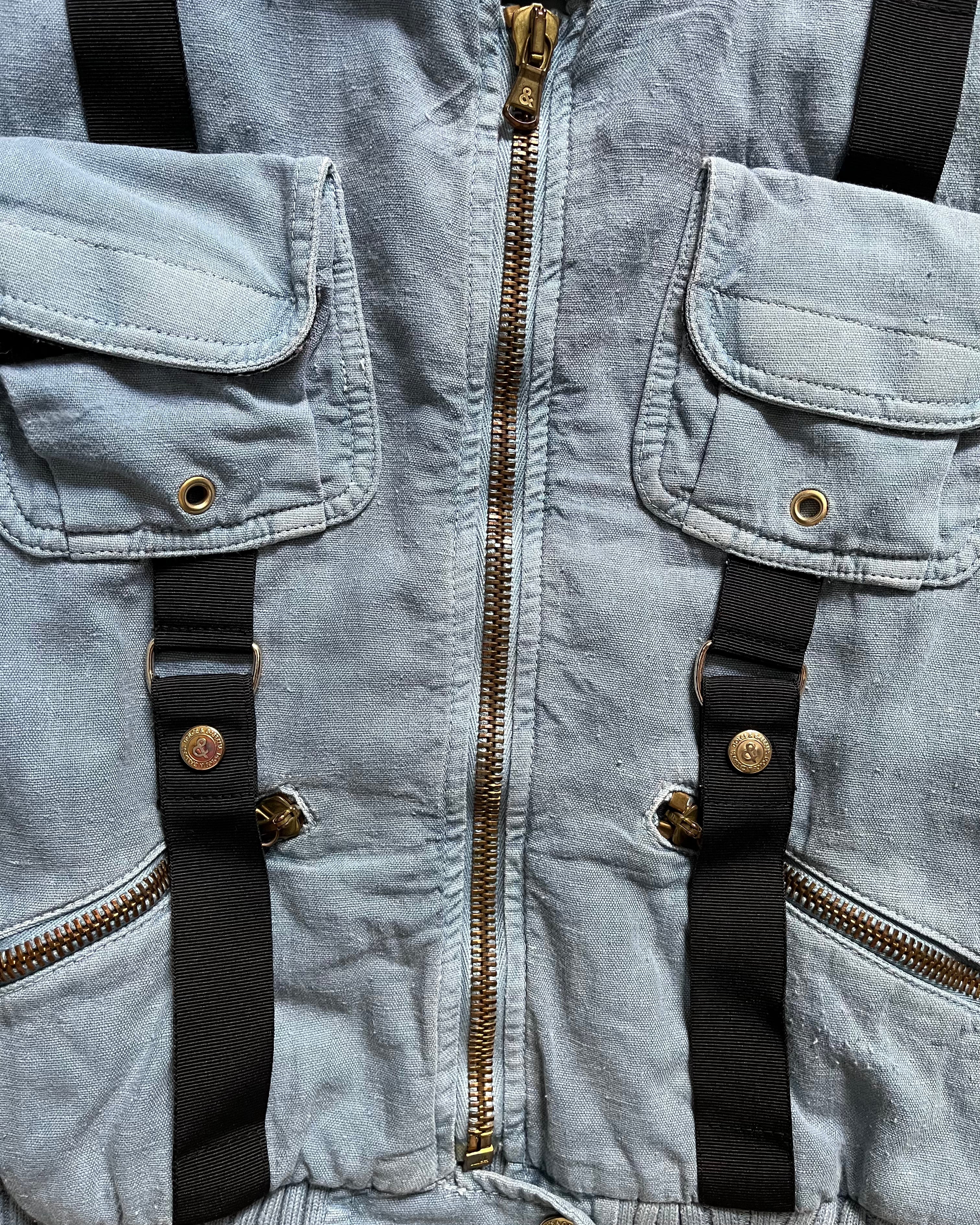 2003 ドルチェ＆ガッバーナ ブルー ボンデージ アビエイター ボンバー (XS) 