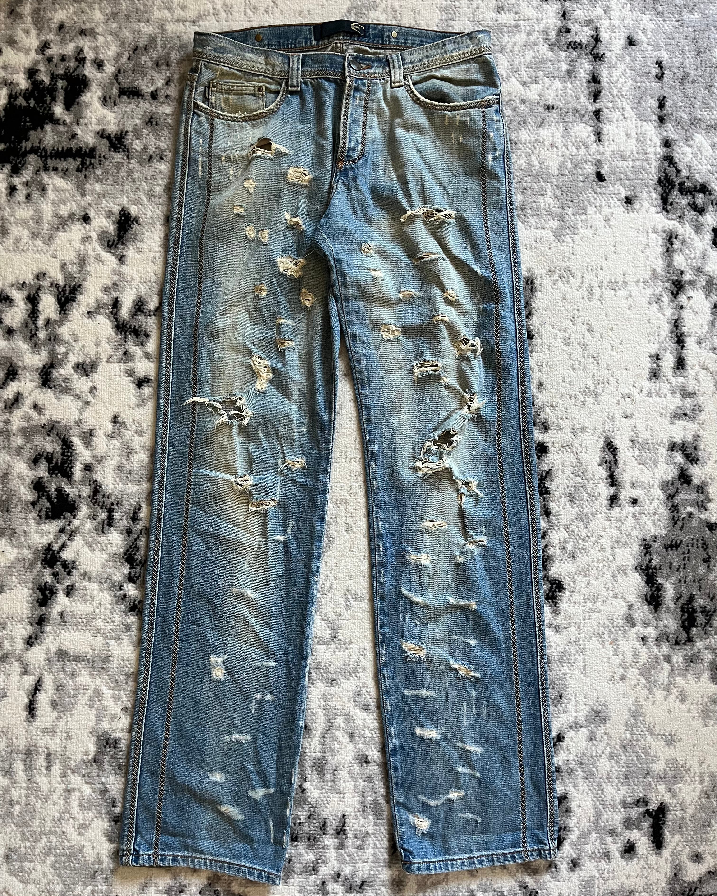 00s Just Cavalli ダメージブルージーンズ (M)