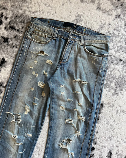 00s Just Cavalli Distressed Blue Jeans (M)