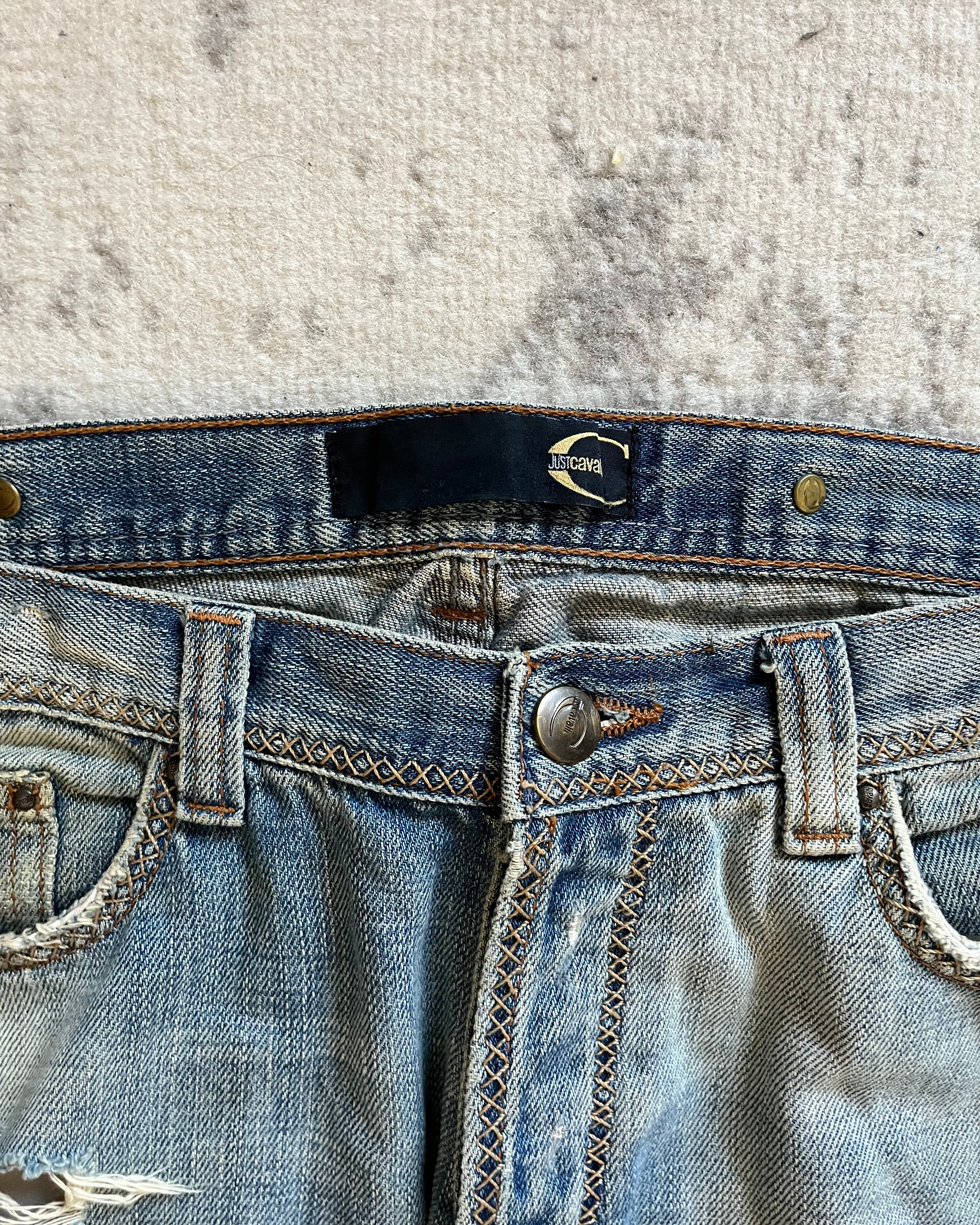 00s Just Cavalli ダメージブルージーンズ (M)