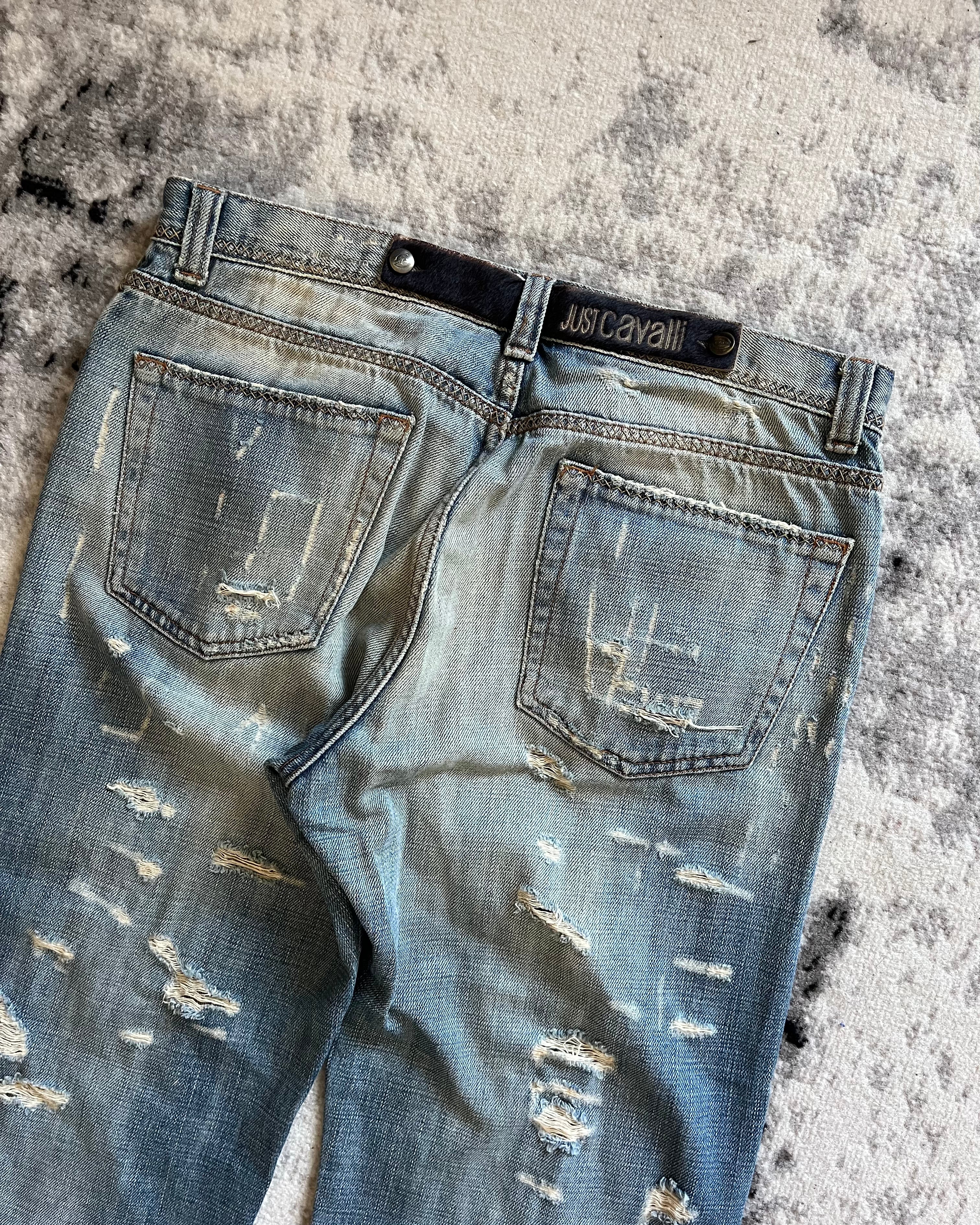 00s Just Cavalli ダメージブルージーンズ (M)