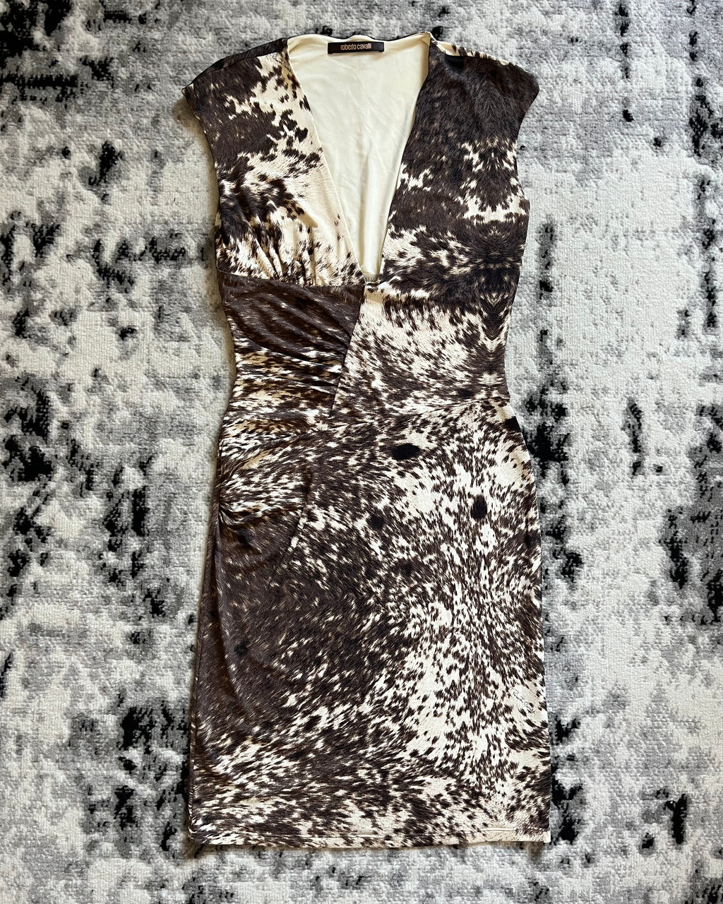 FW99 Roberto Cavalli 奶牛 Psycho 连衣裙 (M)