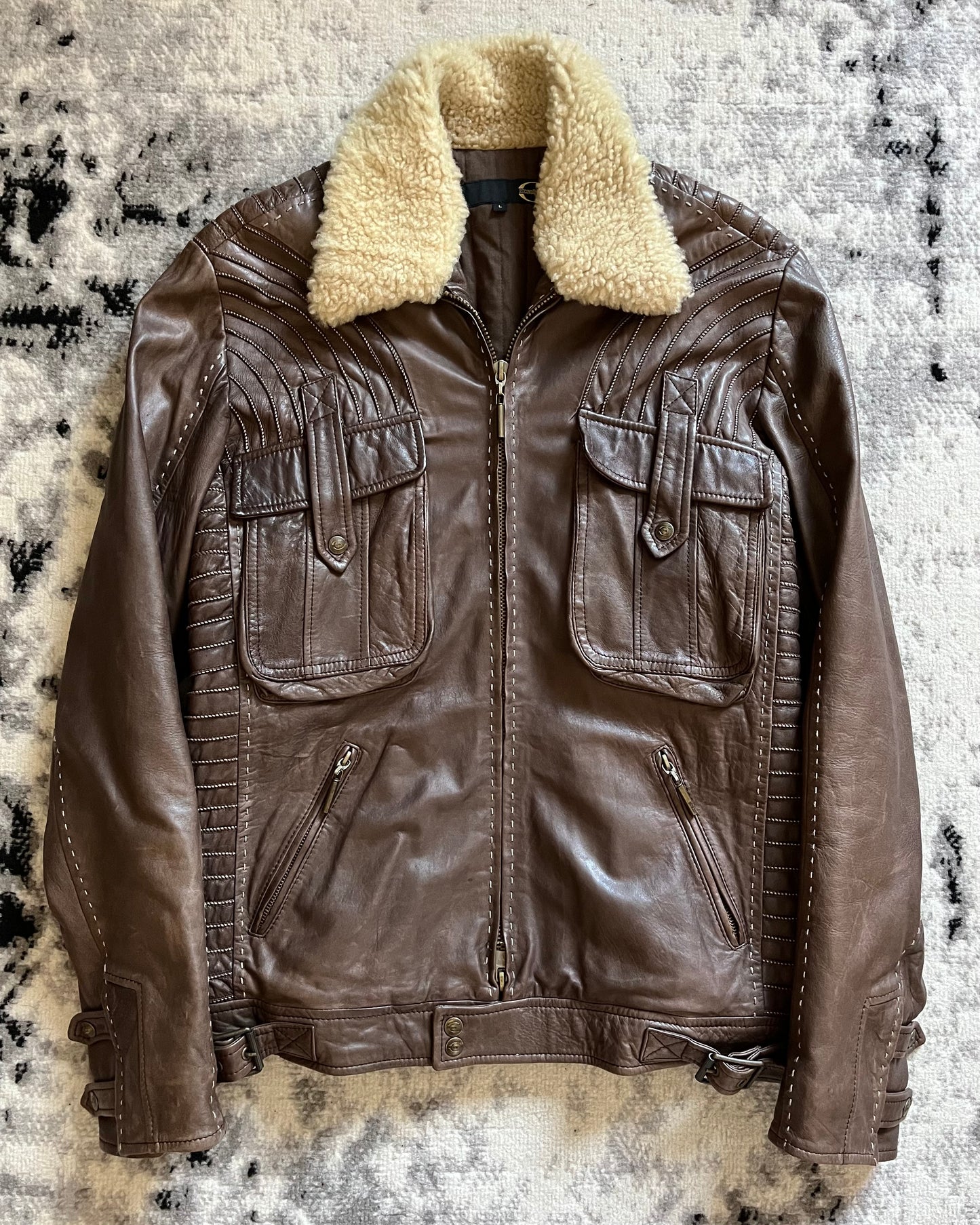 AW2005 Cavalli Sophisticated Leather Jacket (M/L)