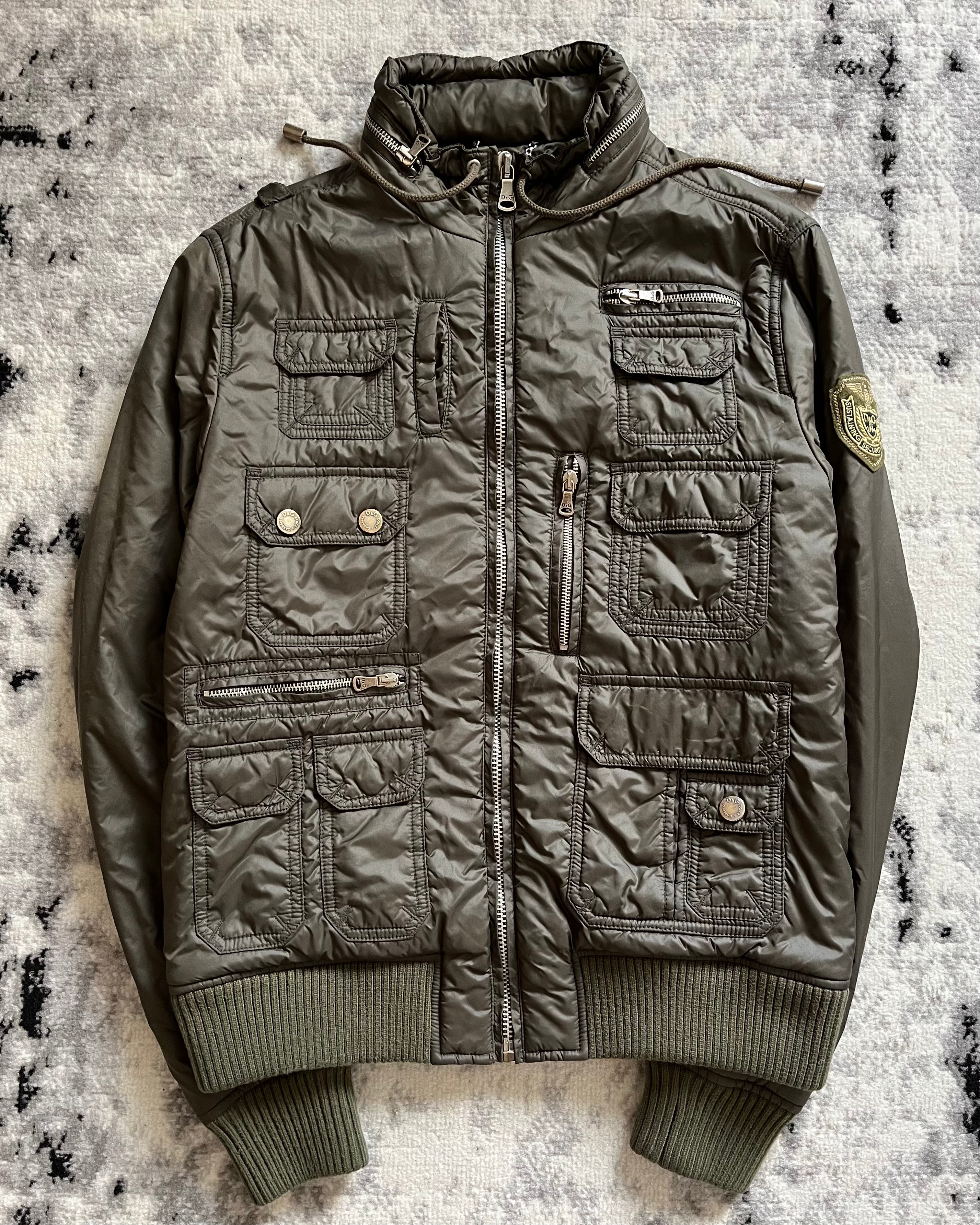 AW2003 Dolce & Gabbana Cargo Bomber Military Olive Jacket (M)